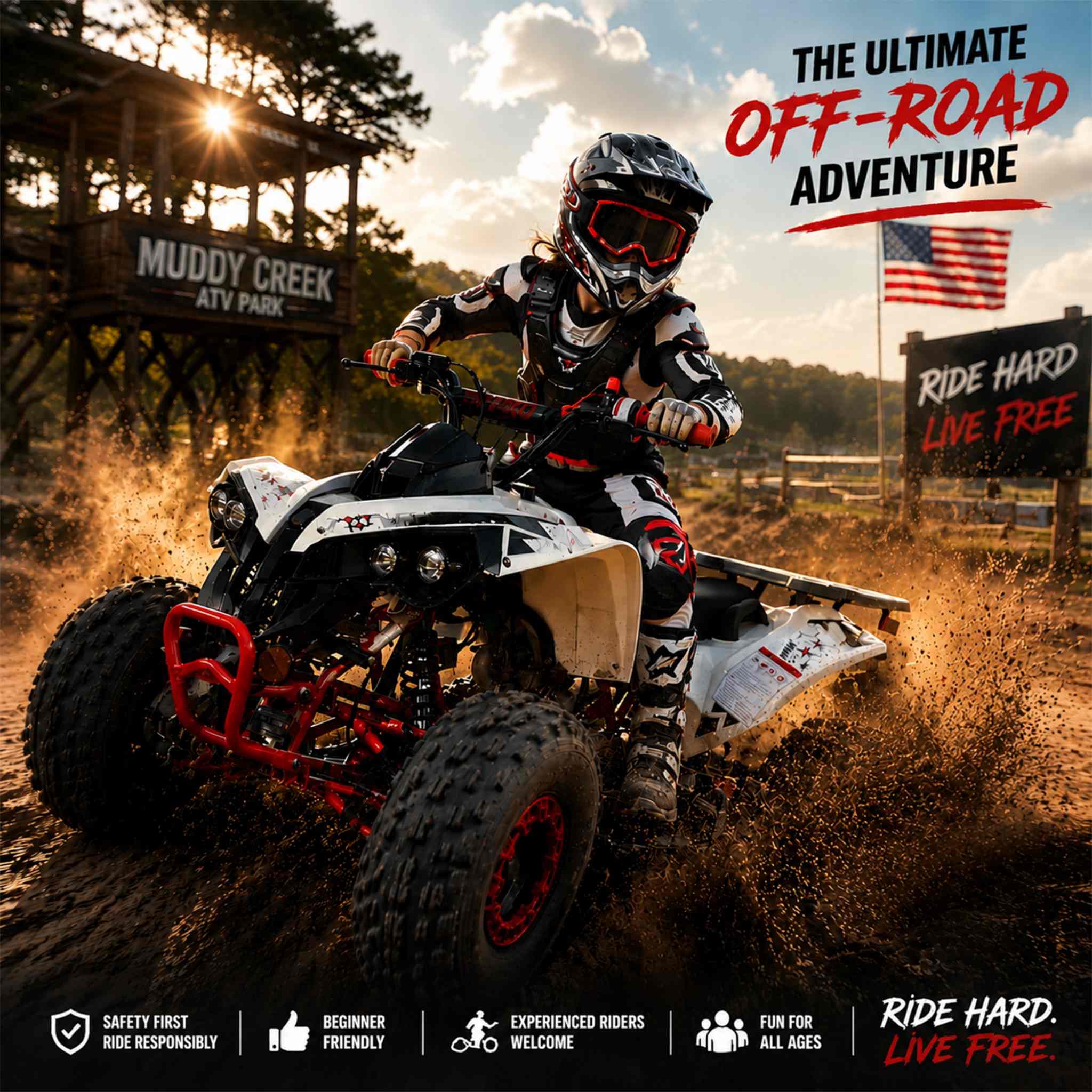 Free Shipping! X-PRO Storm 125cc ATV with Automatic Transmission w/Reverse, LED Headlights, Electric Start, Big 19in/18in Tires! - Image 4