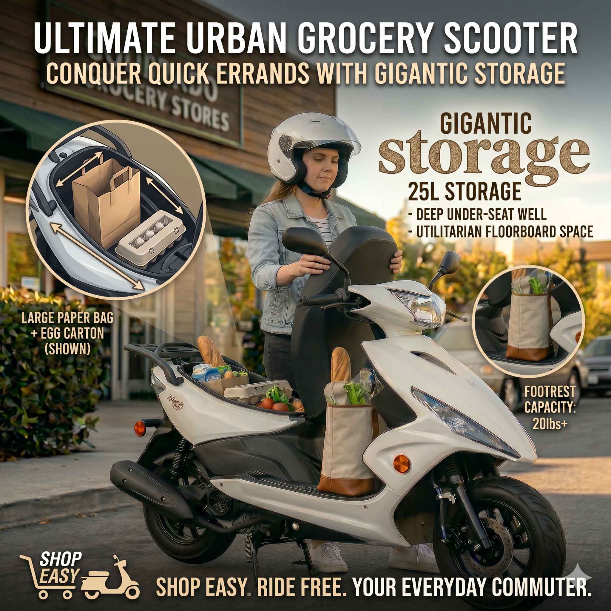 Free Shipping! X-PRO Bali 150cc Moped Scooter with 10" Wheels! Electric Start, Large Headlights! - Image 7