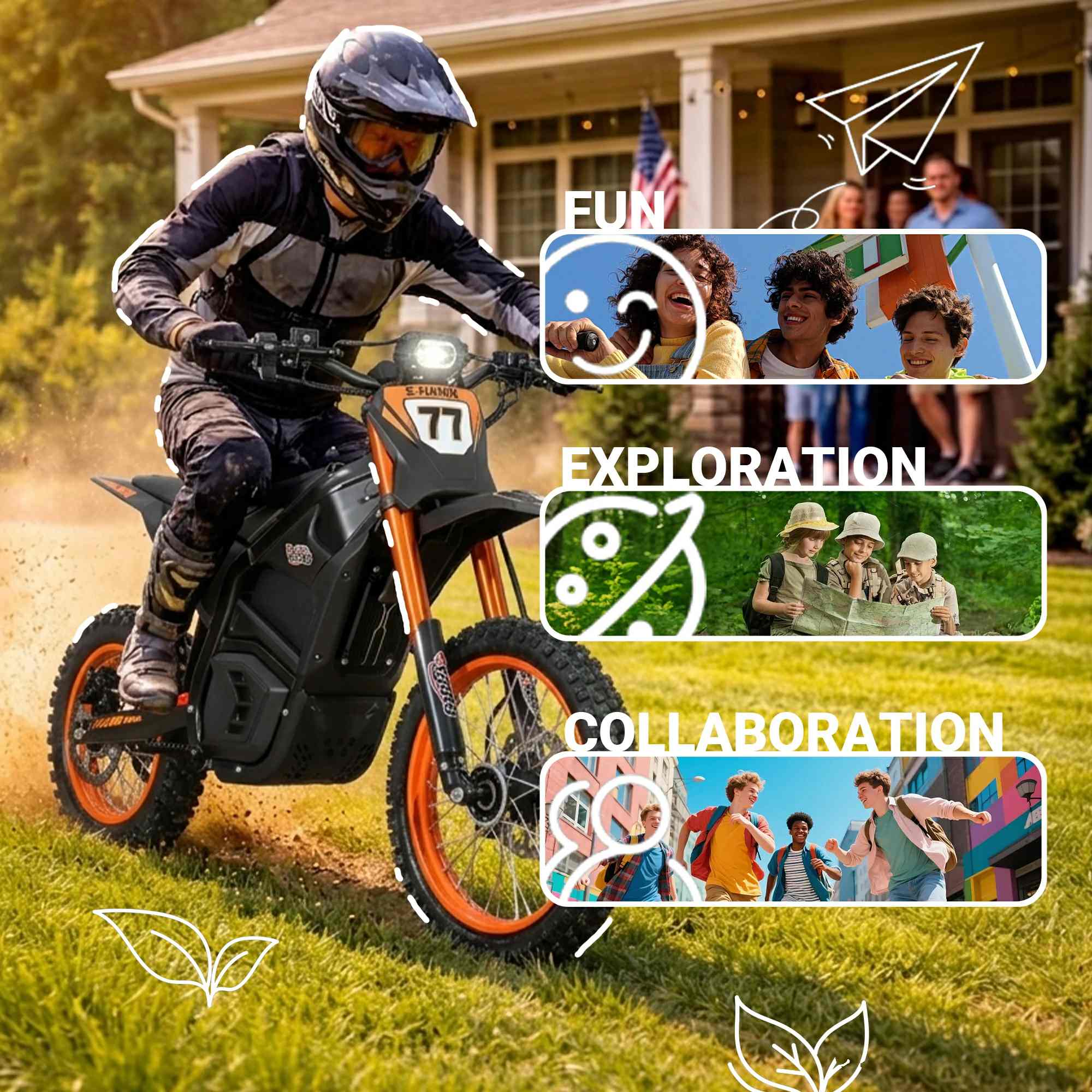Free Shipping! X-PRO E-HAWK Electric Dirt Bike — 3500W Peak Mid-Drive Gearbox, 48V 23.5Ah, Up to 42+ MPH - Image 7