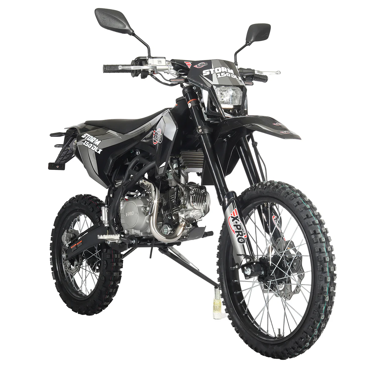 Free Shipping! X-PRO Storm DLX 150 Dirt Bike with All Lights, 4-Speed Manual Transmission, Electric/Kick Start, Big 19in/16in Tires! - Image 3