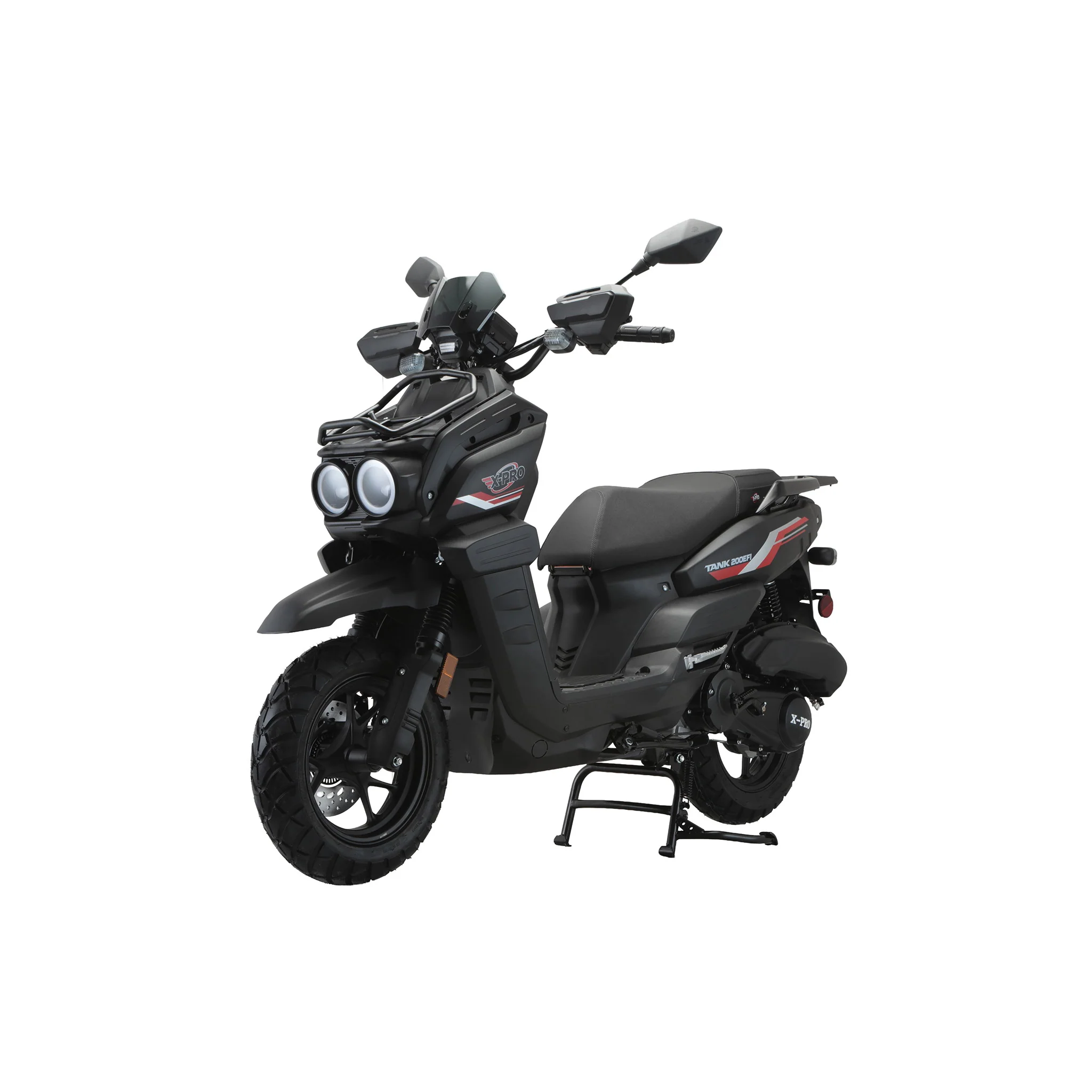 Free Shipping! X-PRO TANK 200 EFI Electronic Fuel Injection Moped Scooter with 12" Alloy Wheels! LED Lights! - Image 12
