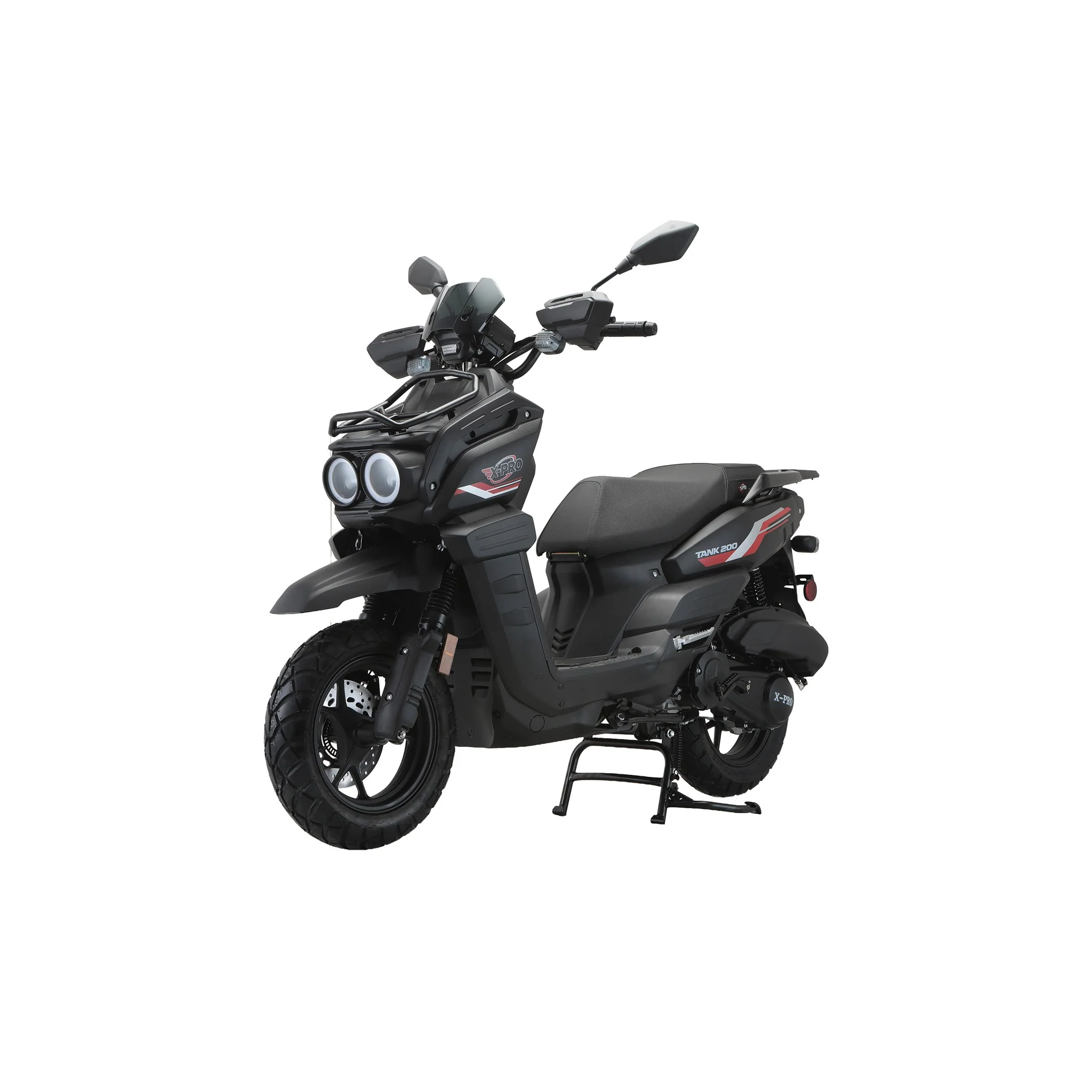 Free Shipping! X-PRO Tank 200 Moped Scooter with 12" Aluminum Wheels! Electric/Kick Start, LED Lights! - Image 12