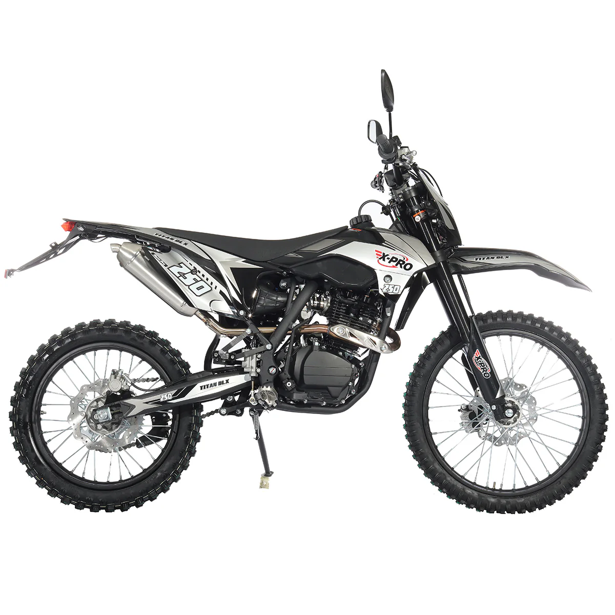 Free Shipping! X-PRO Titan 250 DLX 250cc Dirt Bike with All Lights and 5-Speed Manual Transmission, Electric/Kick Start! Big 21in/18in Wheels! Zongshen Brand Engine! - Image 3