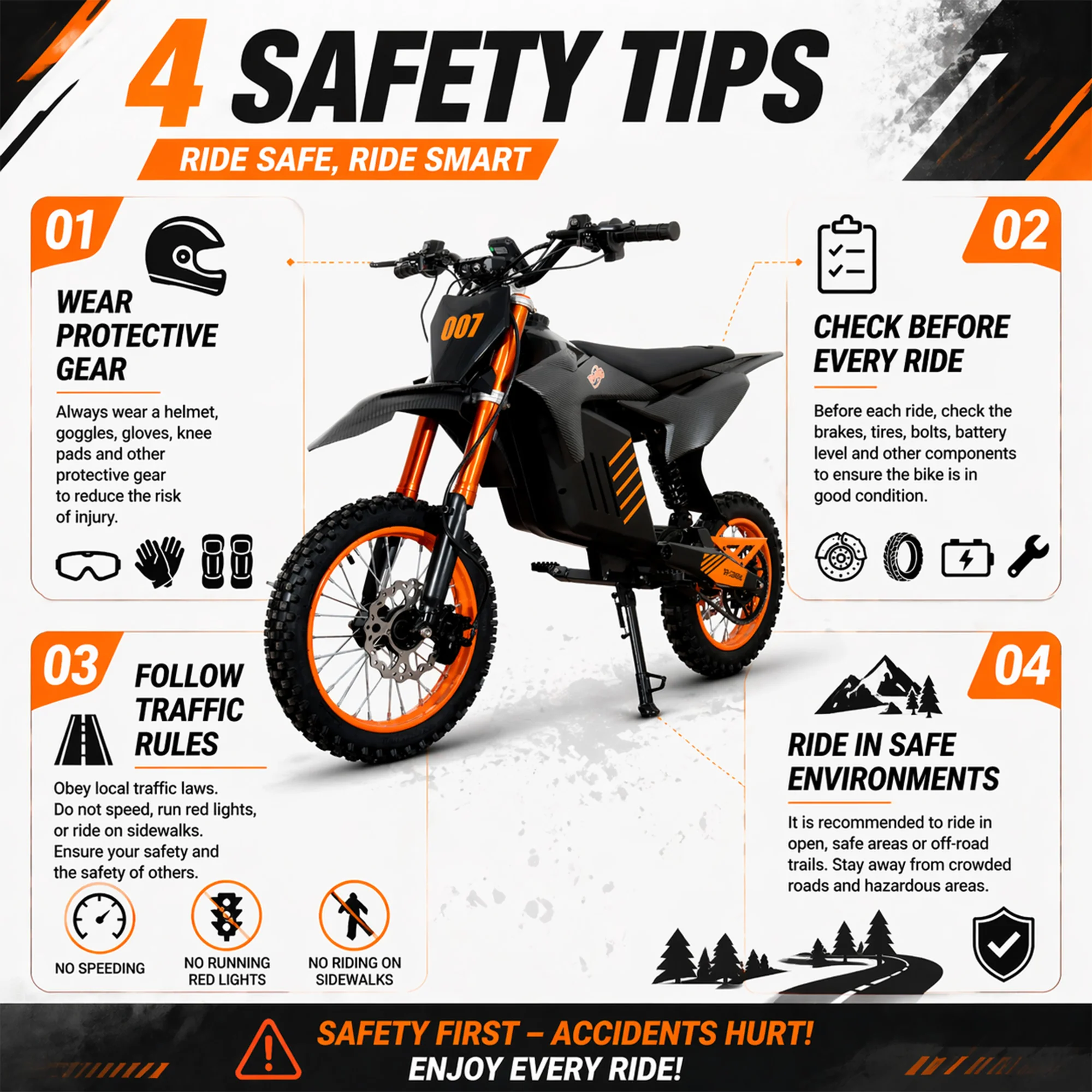 Free Shipping! X-PRO Drax Sport 2700W 48V 23AH Teens Adults Electric Dirt Bike with New Version LED Light! 14"/12" Wheels! - Image 11