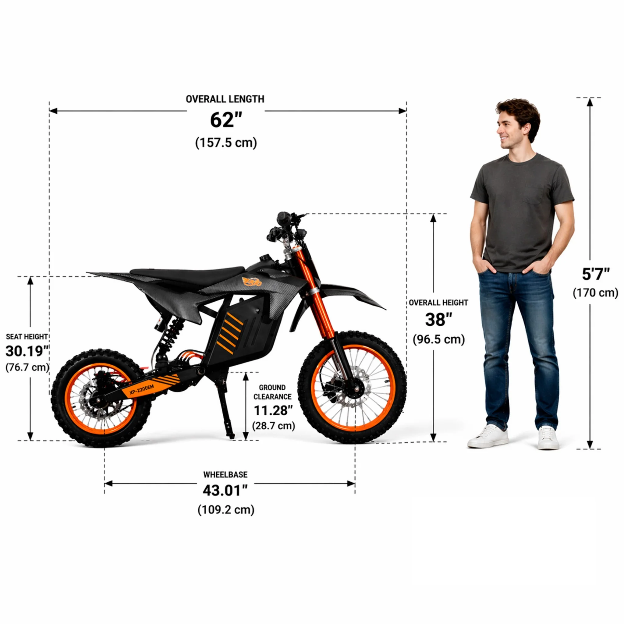 Free Shipping! X-PRO Drax Sport 2700W 48V 23AH Teens Adults Electric Dirt Bike with New Version LED Light! 14"/12" Wheels! - Image 8