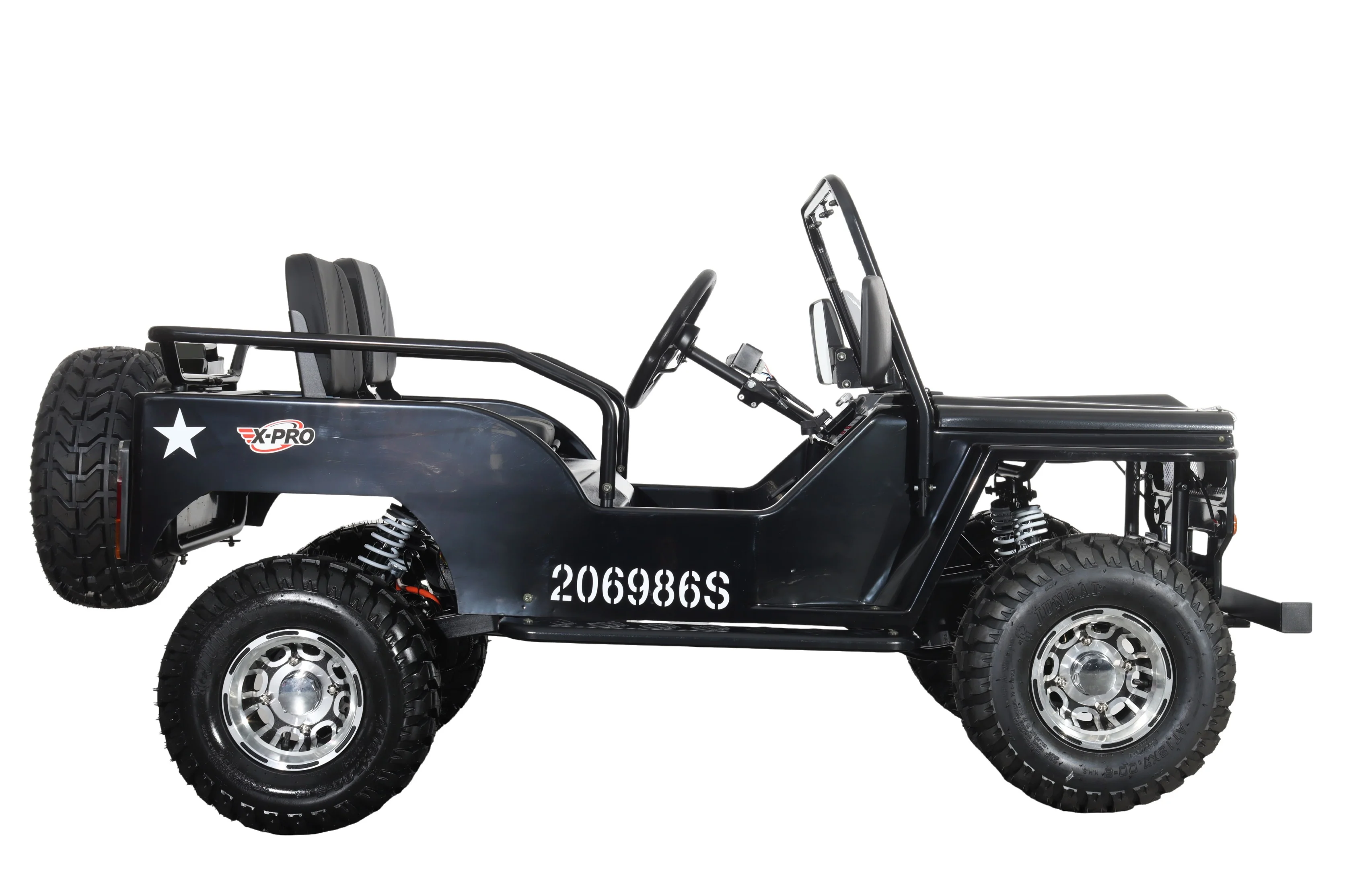 Free Shipping! X-PRO E-Ranger 3000W Peak Power 60V Electric Mini Jeep with Reverse and Disc Brake! LED Headlights, With Windshield and Spare Tire, Big 18" Aluminium Rim Wheels! - Image 7
