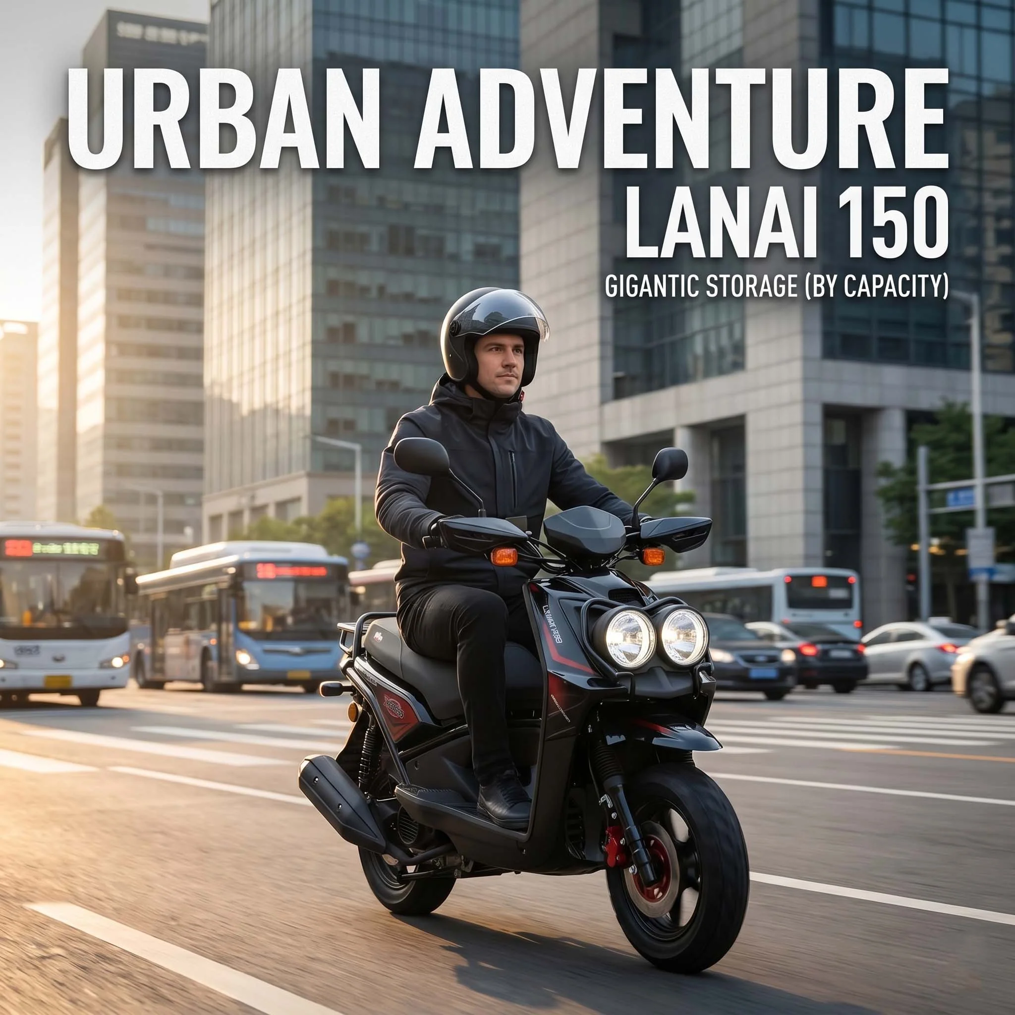 Free Shipping! X-PRO Lanai 150cc Moped Scooter with 12" Aluminum Wheels, Electric/Kick Start, Dual Headlights and Tail Lights! - Image 6