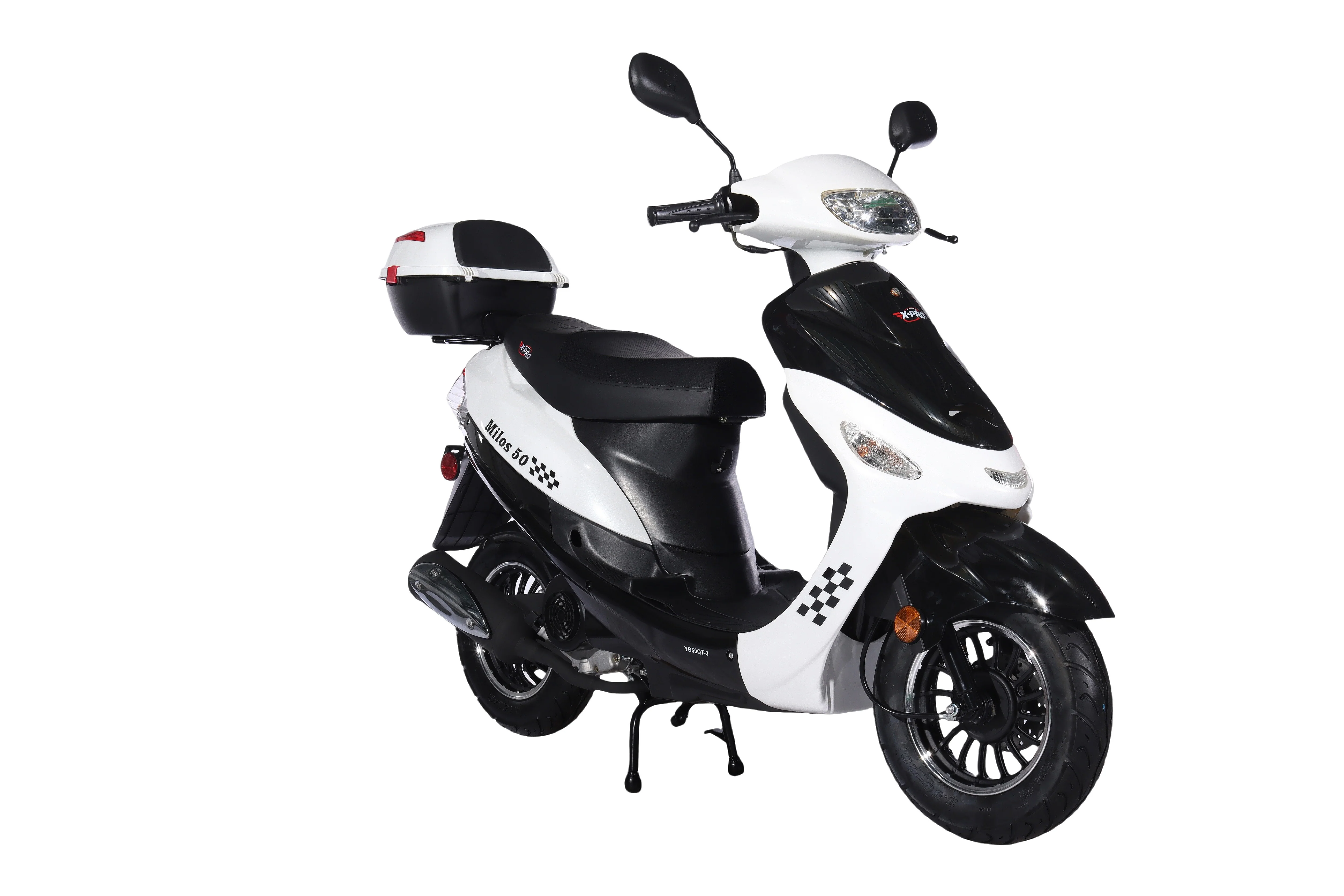 Free Shipping! X-PRO Milos 50cc Moped Scooter with 10in Aluminum Wheels, Rear Trunk, Electric/Kick Start! Large LED Headlight! - Image 11