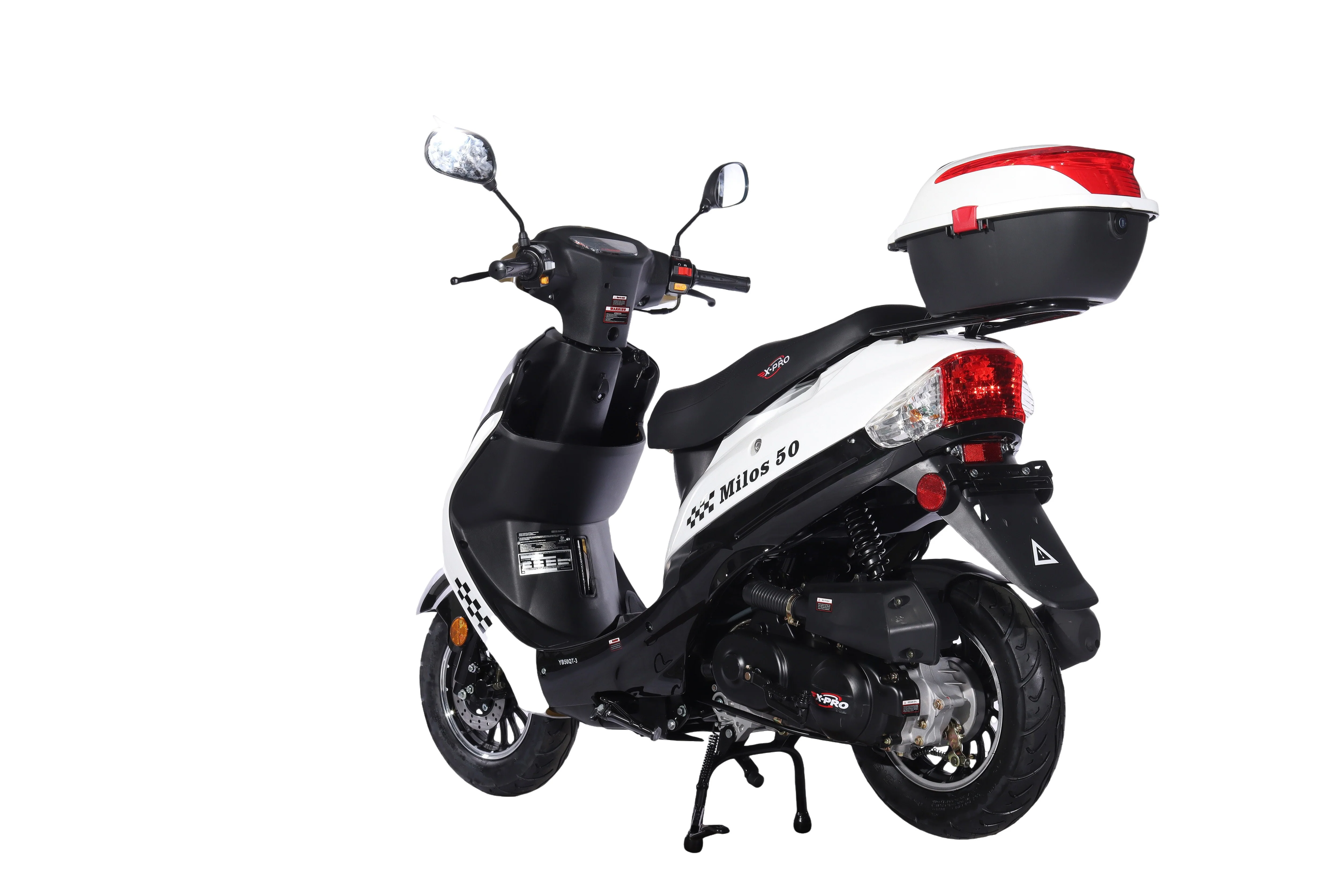 Free Shipping! X-PRO Milos 50cc Moped Scooter with 10in Aluminum Wheels, Rear Trunk, Electric/Kick Start! Large LED Headlight! - Image 15