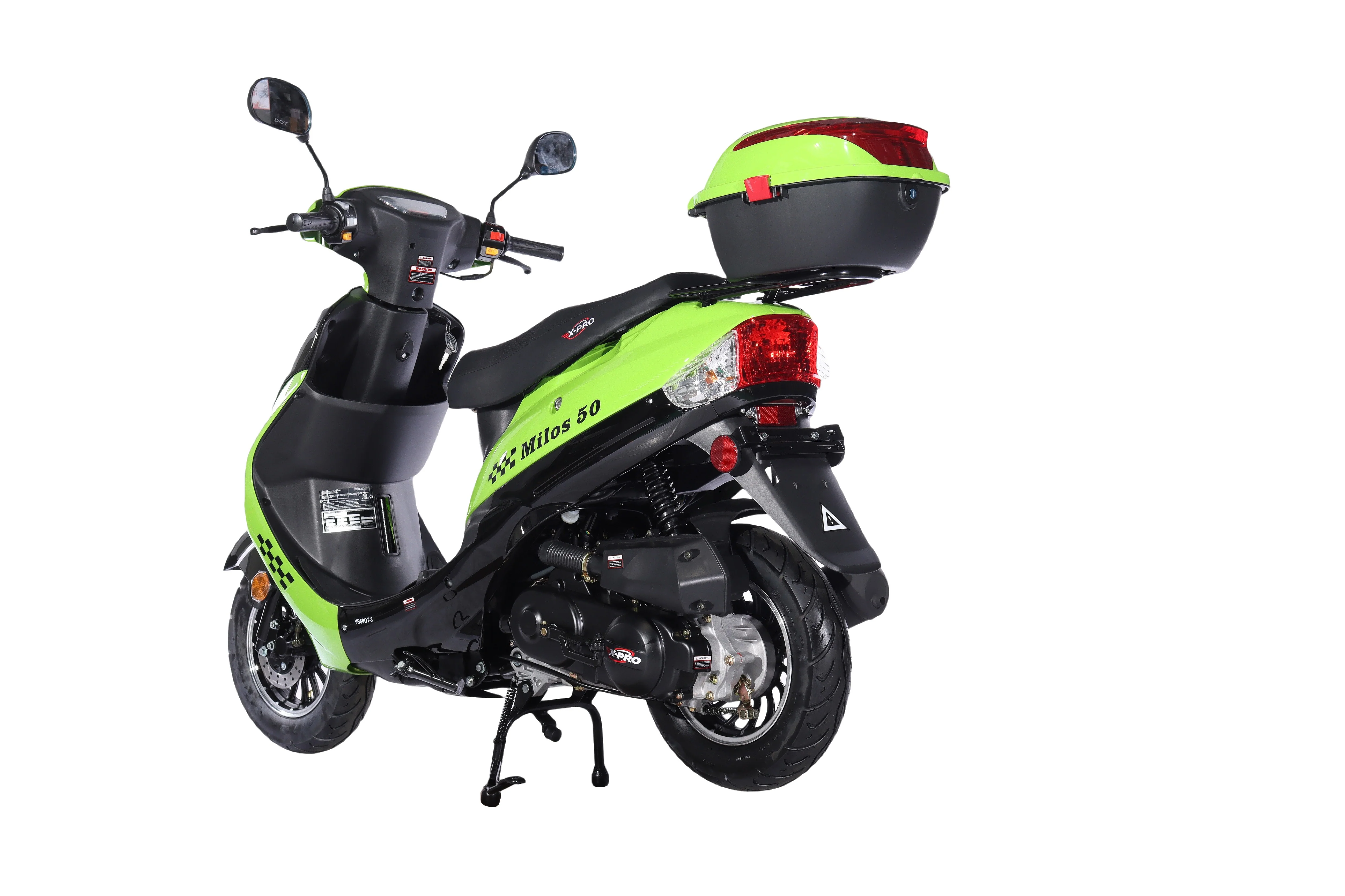 Free Shipping! X-PRO Milos 50cc Moped Scooter with 10in Aluminum Wheels, Rear Trunk, Electric/Kick Start! Large LED Headlight! - Image 23