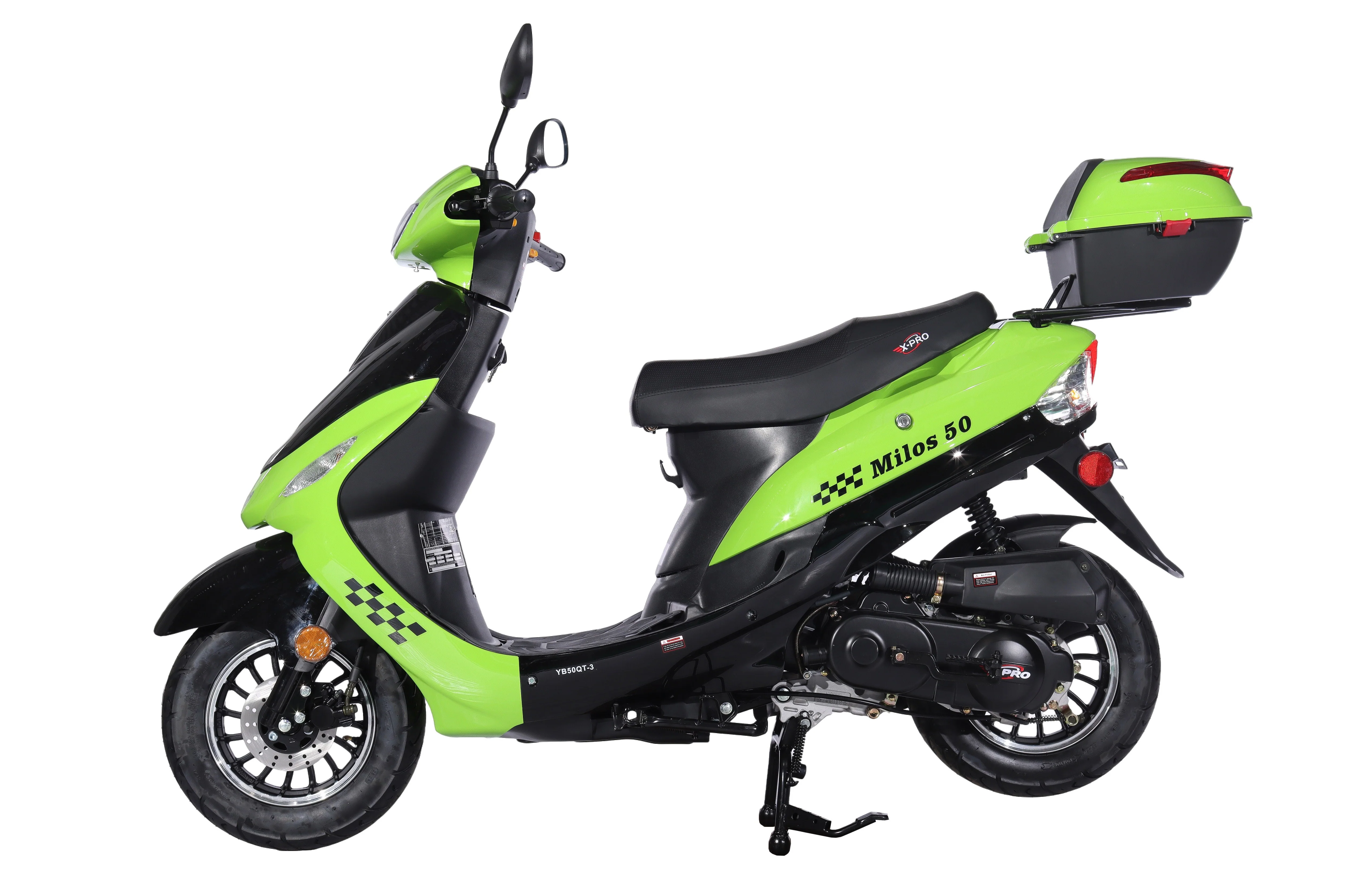 Free Shipping! X-PRO Milos 50cc Moped Scooter with 10in Aluminum Wheels, Rear Trunk, Electric/Kick Start! Large LED Headlight! - Image 24