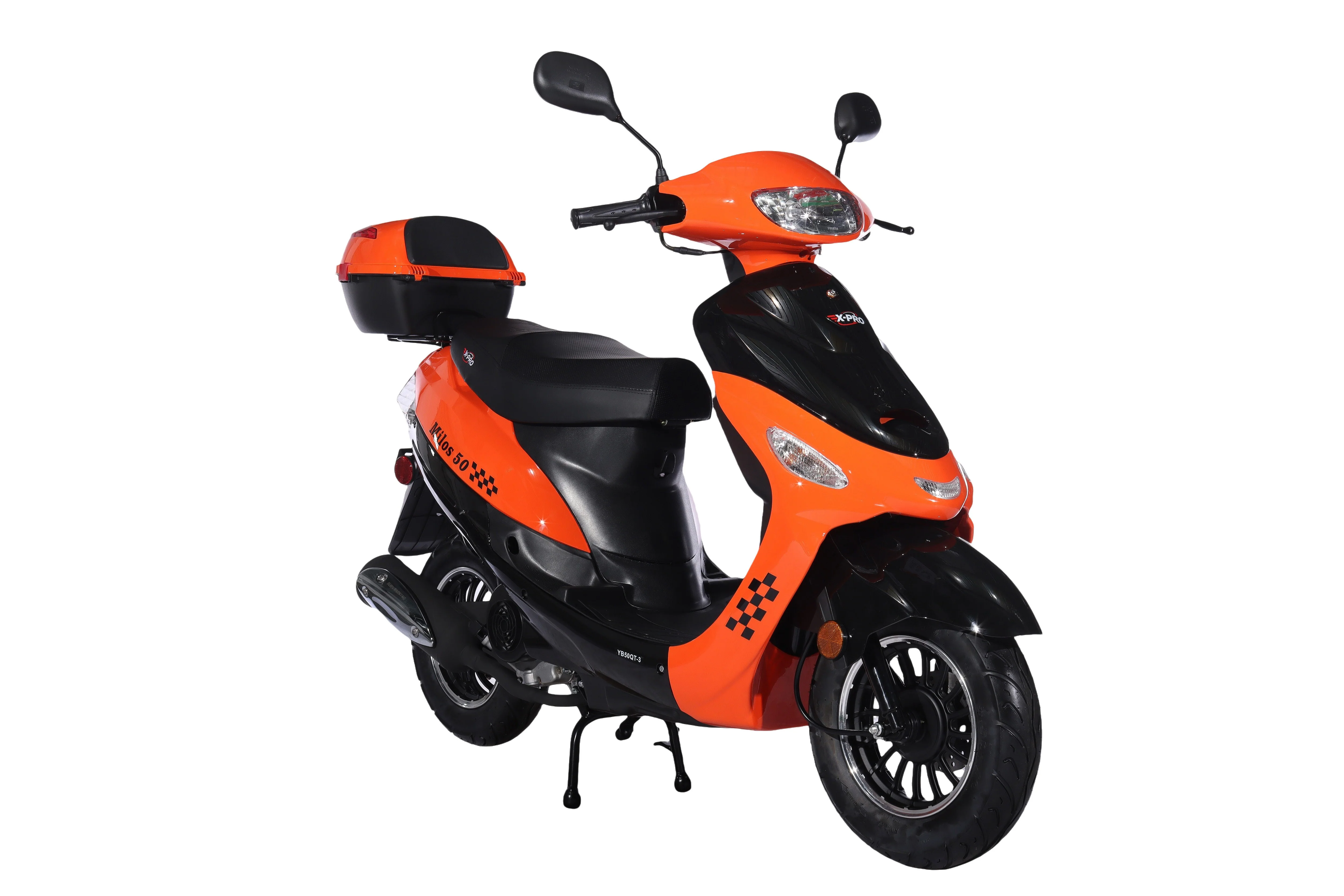 Free Shipping! X-PRO Milos 50cc Moped Scooter with 10in Aluminum Wheels, Rear Trunk, Electric/Kick Start! Large LED Headlight! - Image 27