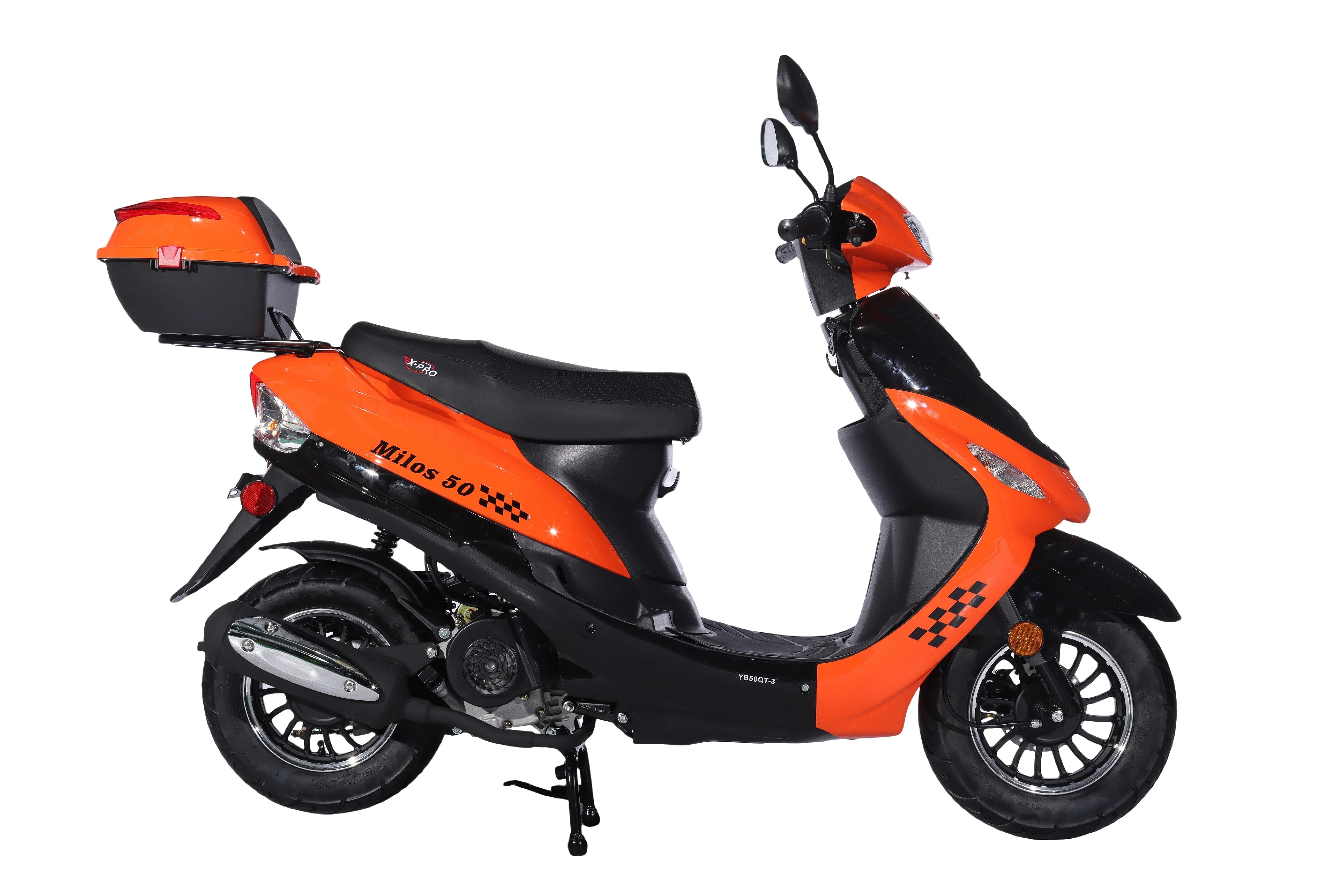 Free Shipping! X-PRO Milos 50cc Moped Scooter with 10in Aluminum Wheels, Rear Trunk, Electric/Kick Start! Large LED Headlight! - Image 28