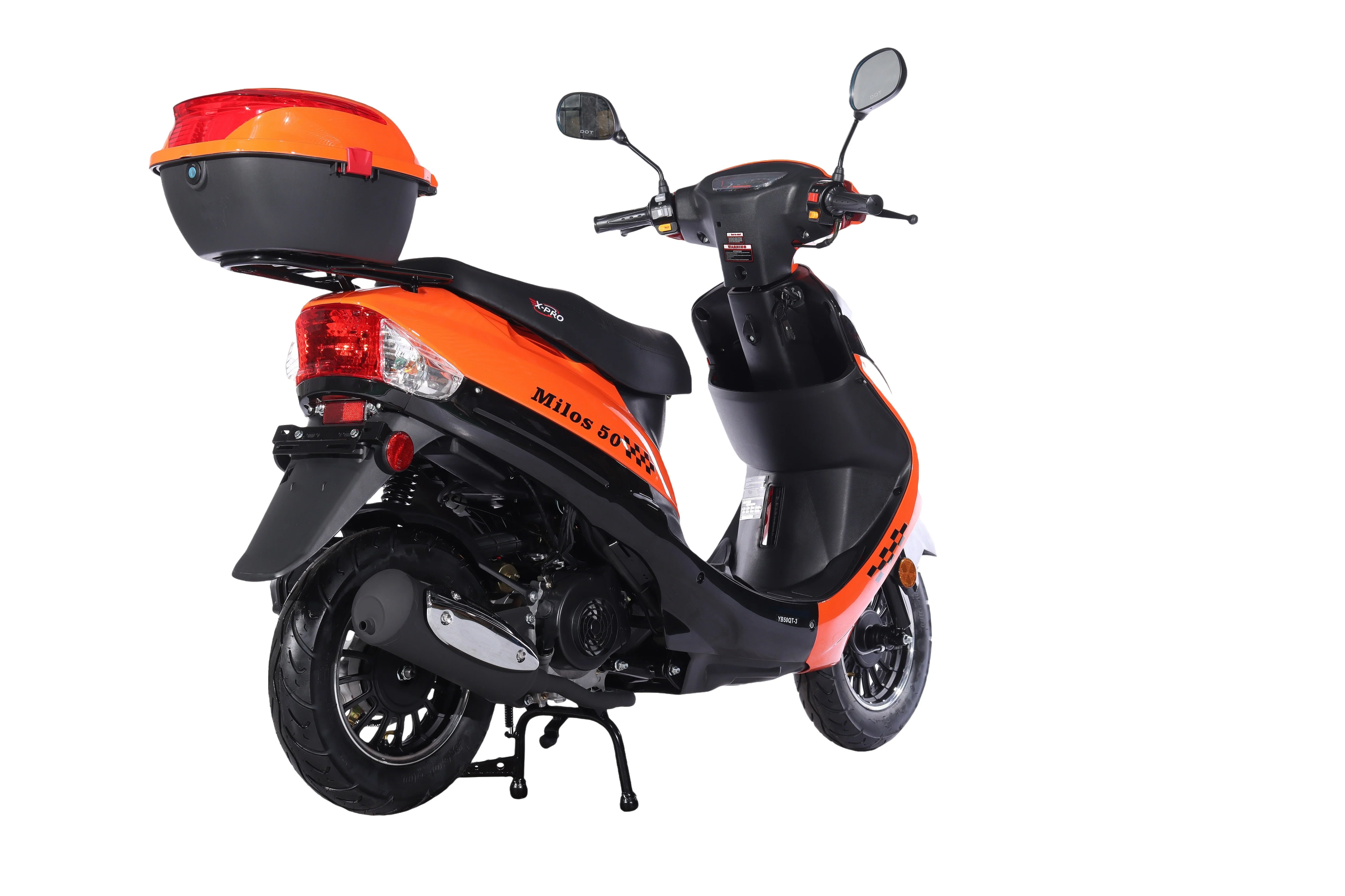 Free Shipping! X-PRO Milos 50cc Moped Scooter with 10in Aluminum Wheels, Rear Trunk, Electric/Kick Start! Large LED Headlight! - Image 29