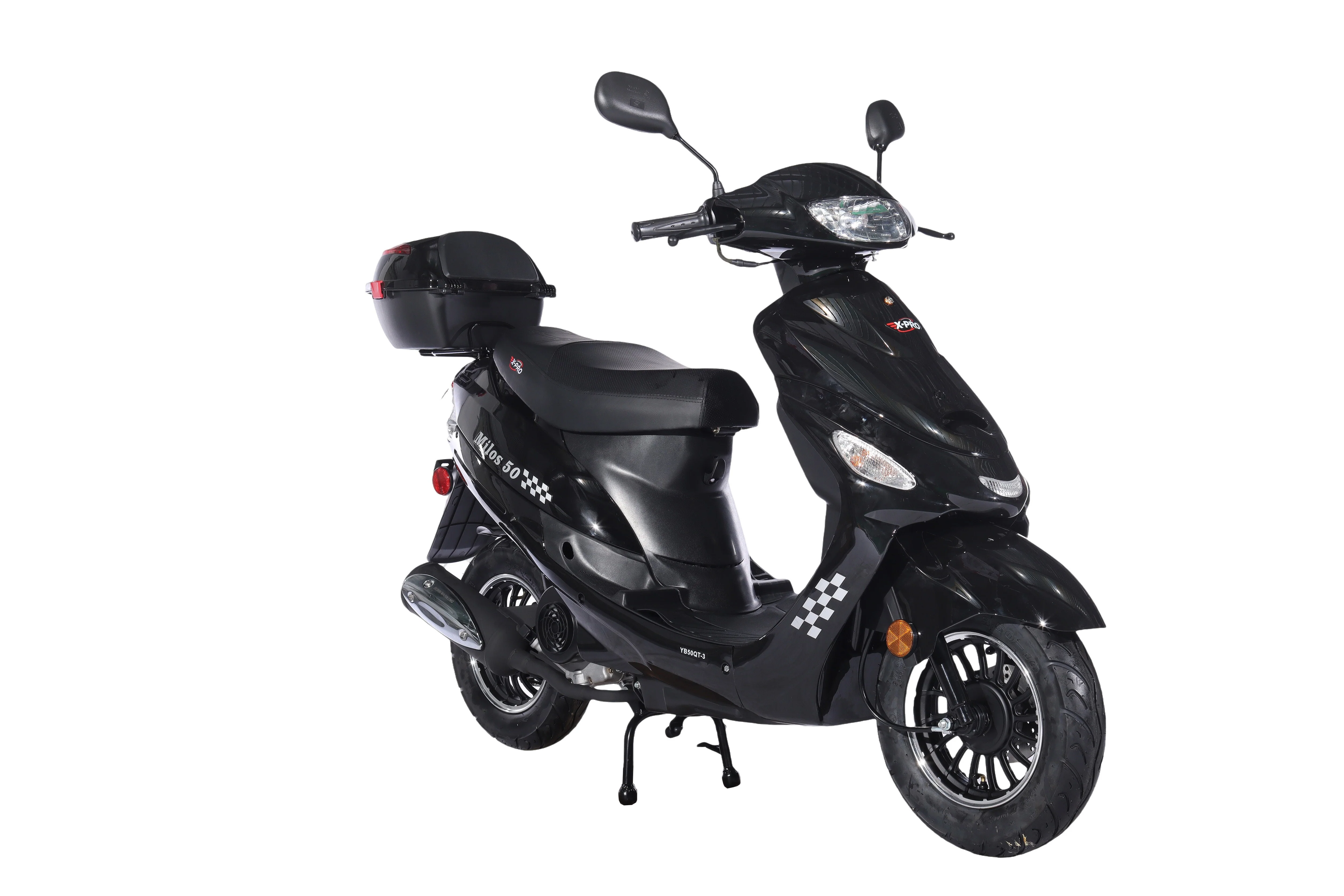 Free Shipping! X-PRO Milos 50cc Moped Scooter with 10in Aluminum Wheels, Rear Trunk, Electric/Kick Start! Large LED Headlight! - Image 3