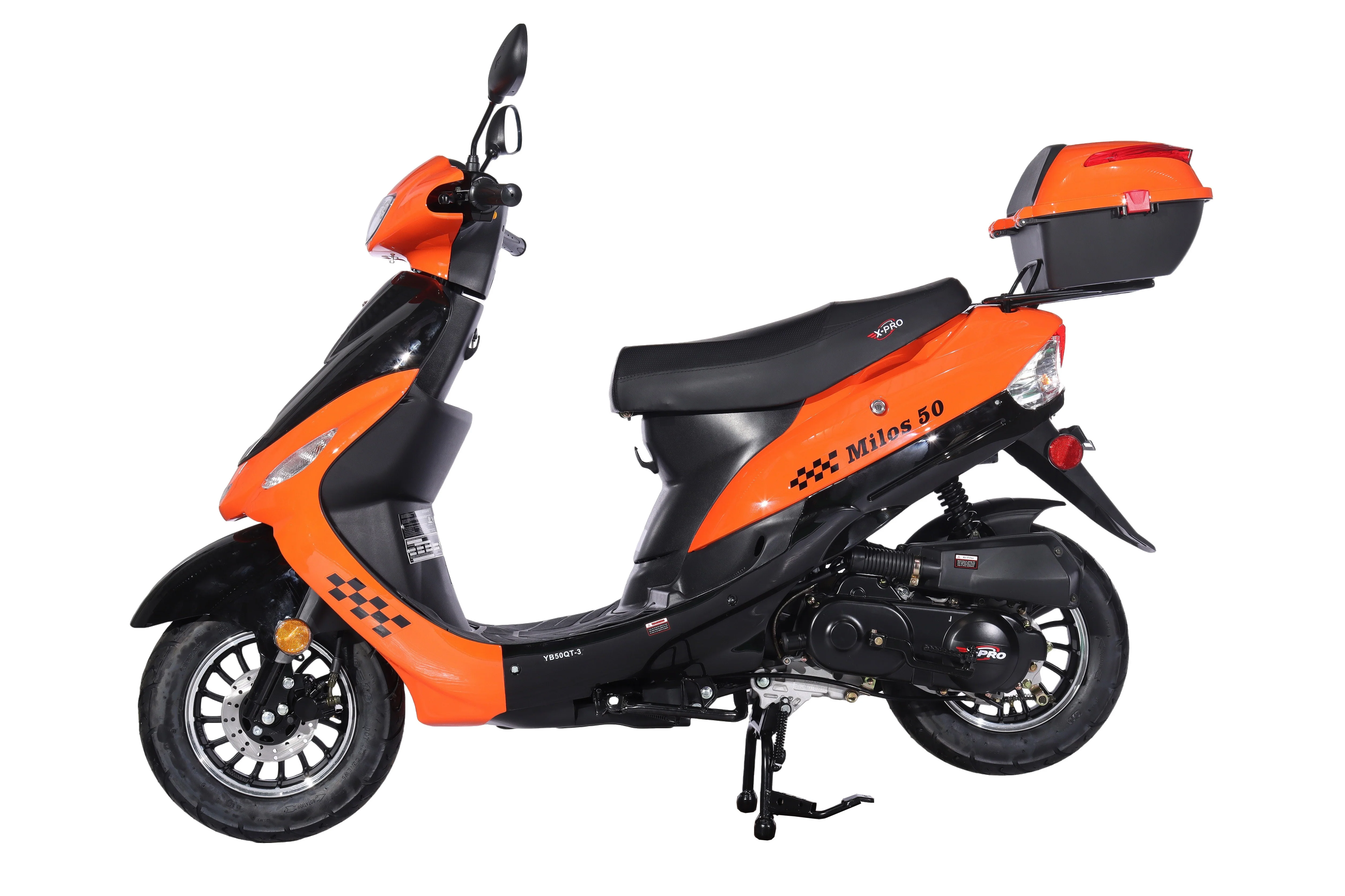 Free Shipping! X-PRO Milos 50cc Moped Scooter with 10in Aluminum Wheels, Rear Trunk, Electric/Kick Start! Large LED Headlight! - Image 32