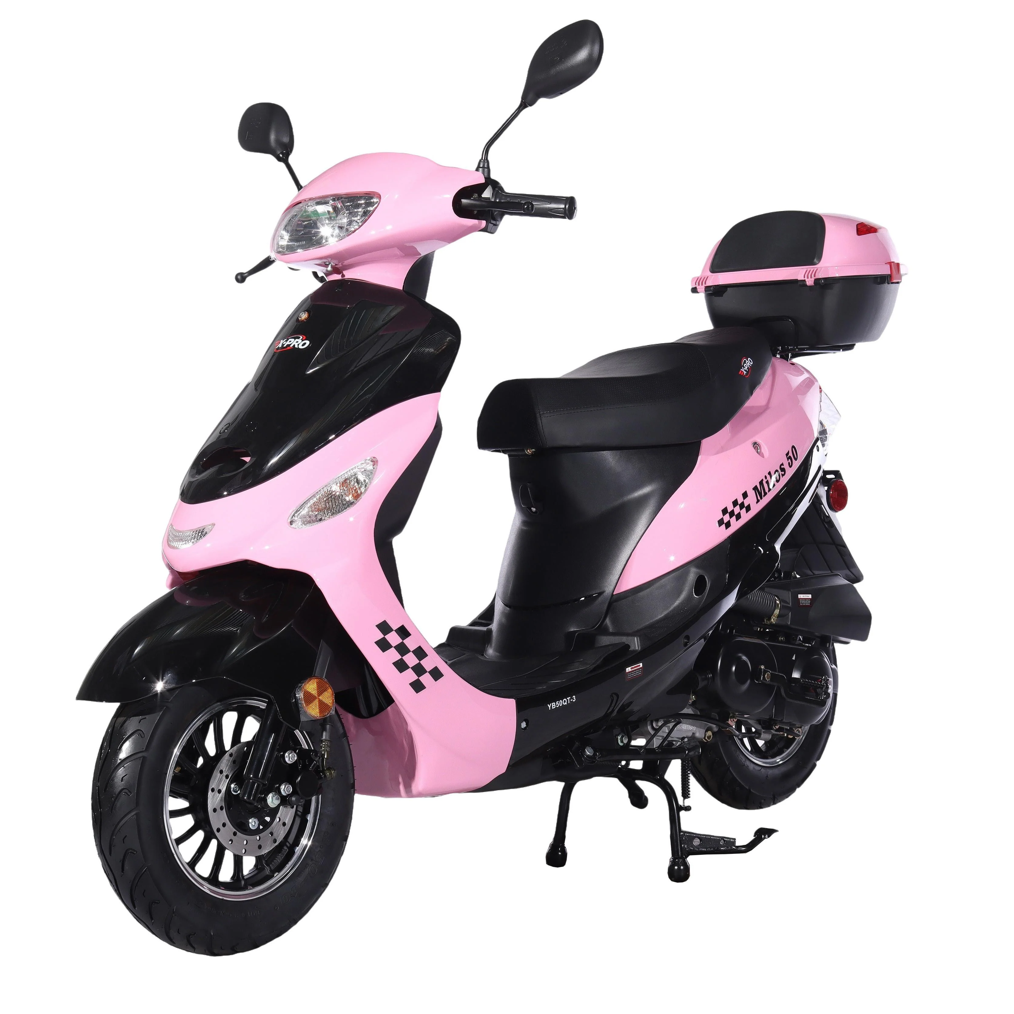 Free Shipping! X-PRO Milos 50cc Moped Scooter with 10in Aluminum Wheels, Rear Trunk, Electric/Kick Start! Large LED Headlight! - Image 33