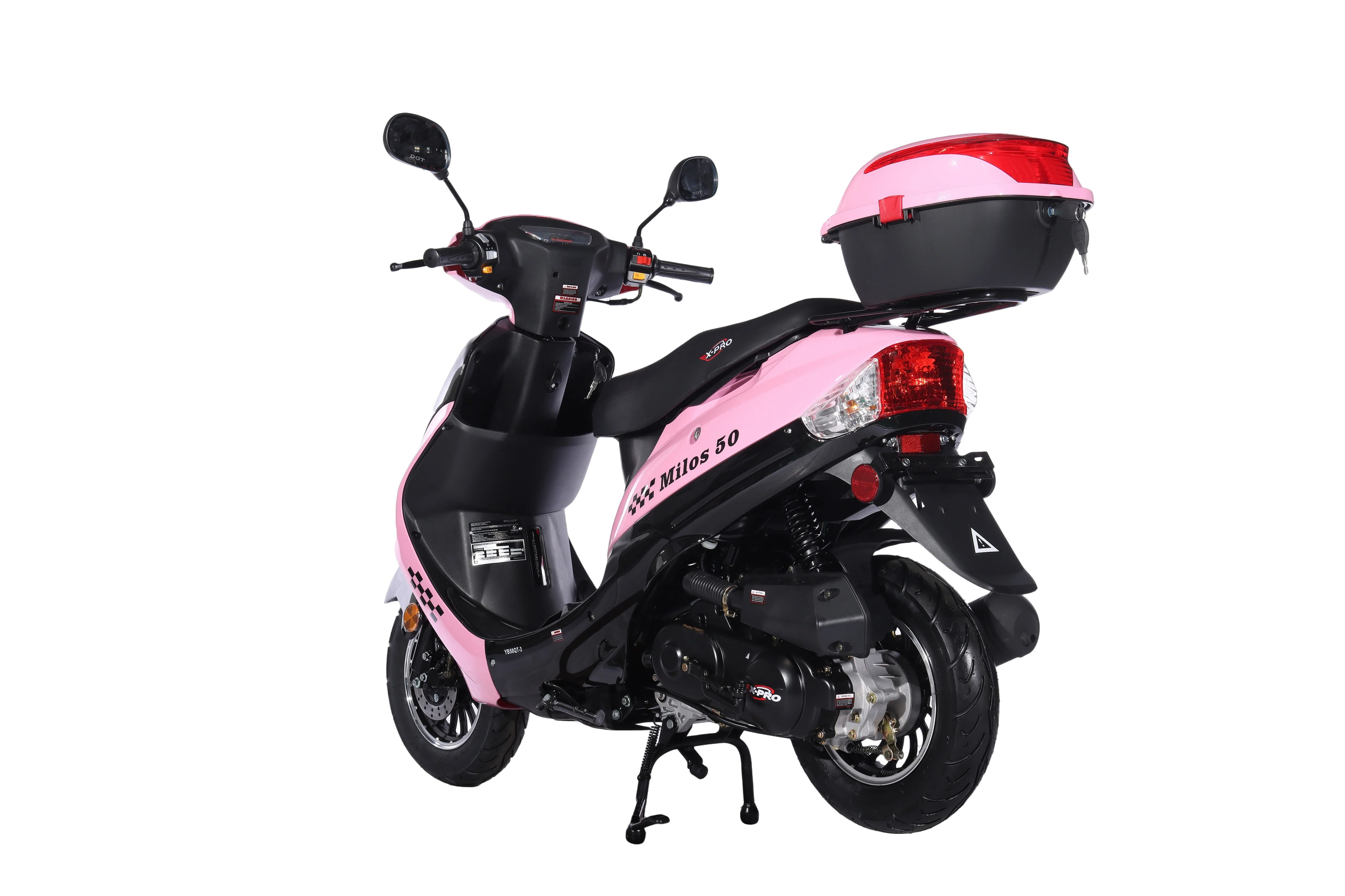 Free Shipping! X-PRO Milos 50cc Moped Scooter with 10in Aluminum Wheels, Rear Trunk, Electric/Kick Start! Large LED Headlight! - Image 39