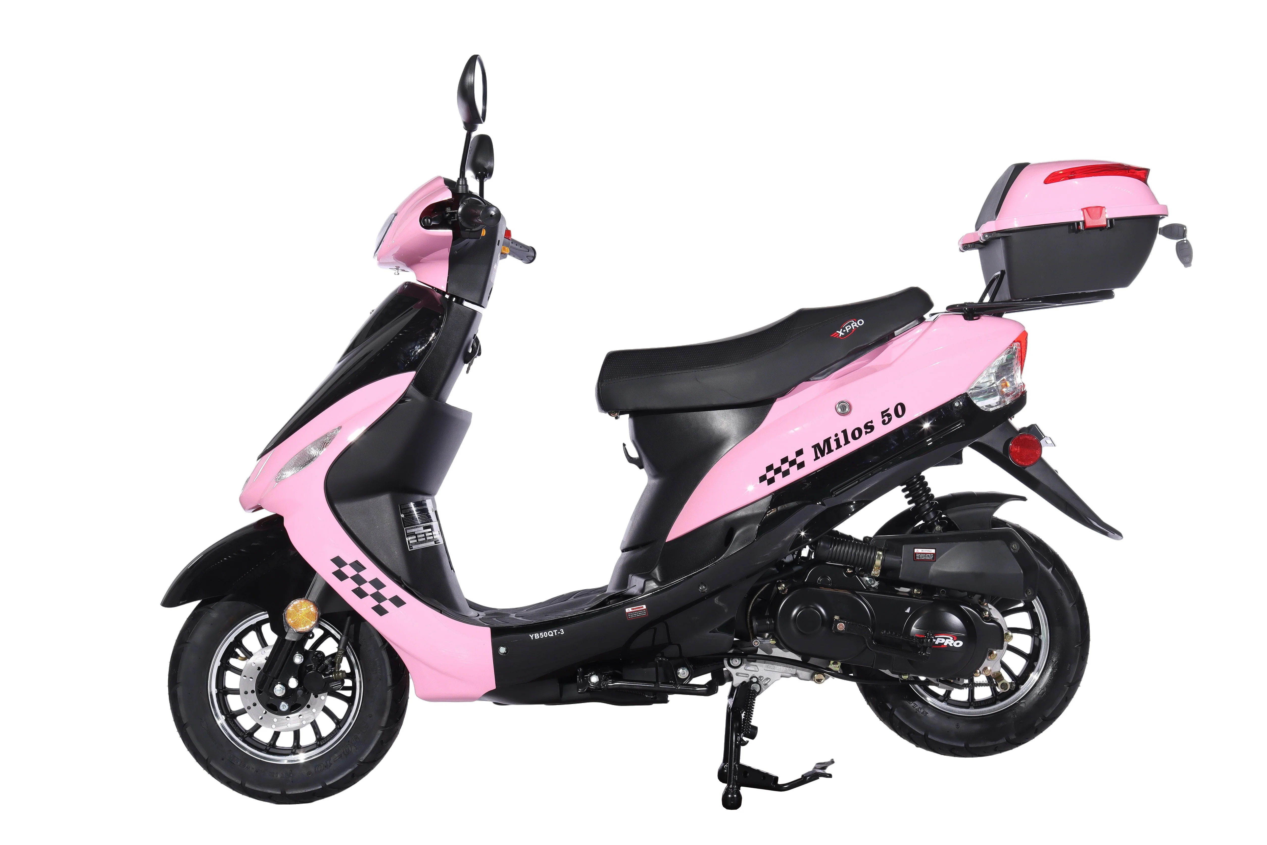 Free Shipping! X-PRO Milos 50cc Moped Scooter with 10in Aluminum Wheels, Rear Trunk, Electric/Kick Start! Large LED Headlight! - Image 40