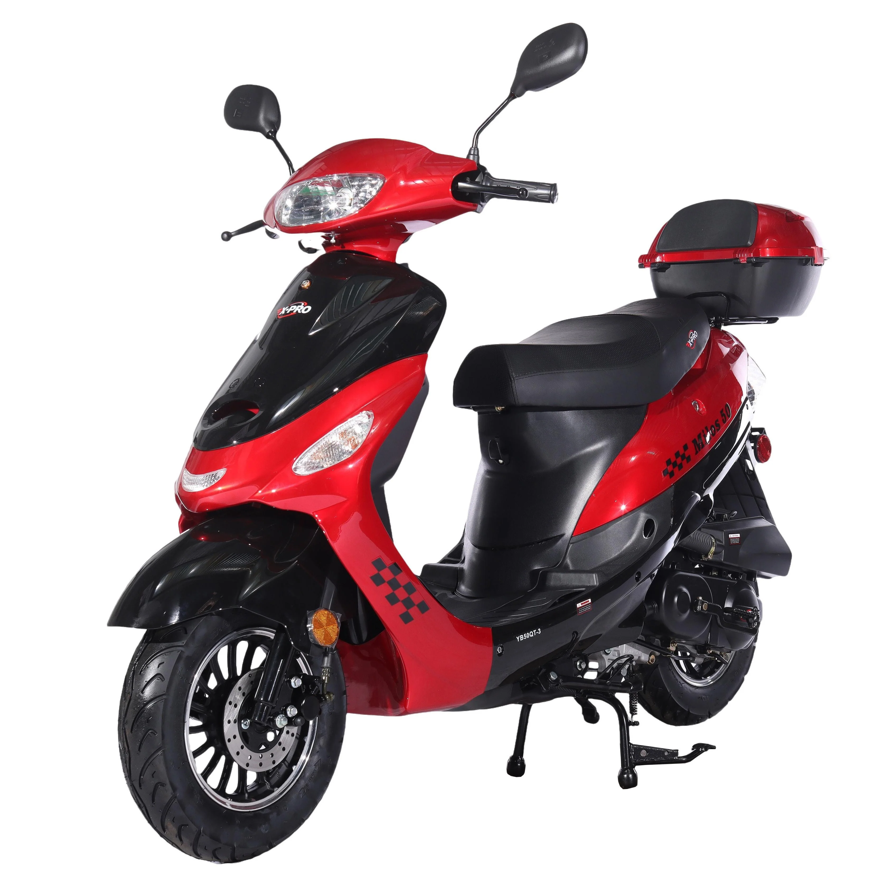 Free Shipping! X-PRO Milos 50cc Moped Scooter with 10in Aluminum Wheels, Rear Trunk, Electric/Kick Start! Large LED Headlight! - Image 41
