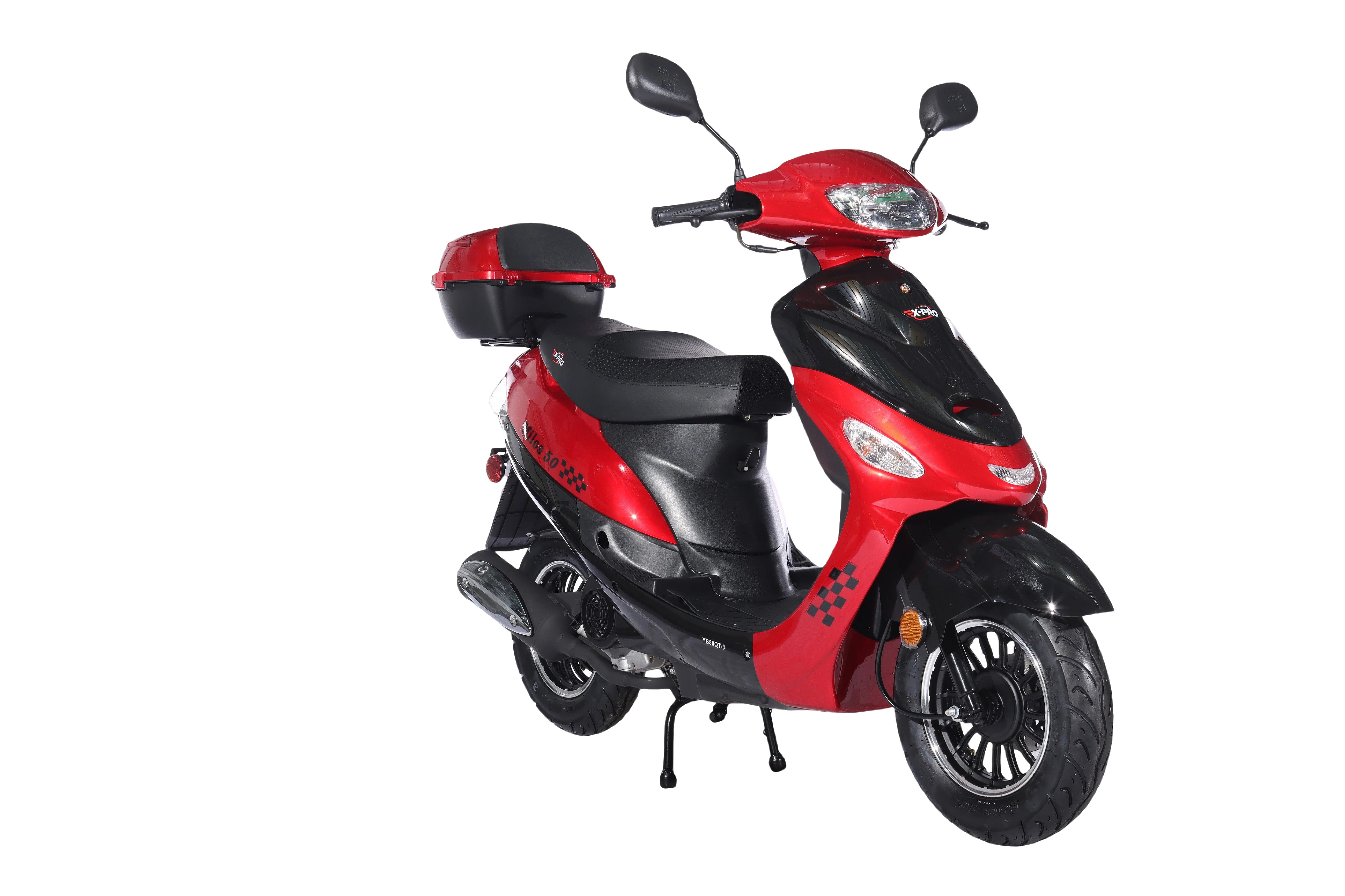 Free Shipping! X-PRO Milos 50cc Moped Scooter with 10in Aluminum Wheels, Rear Trunk, Electric/Kick Start! Large LED Headlight! - Image 43