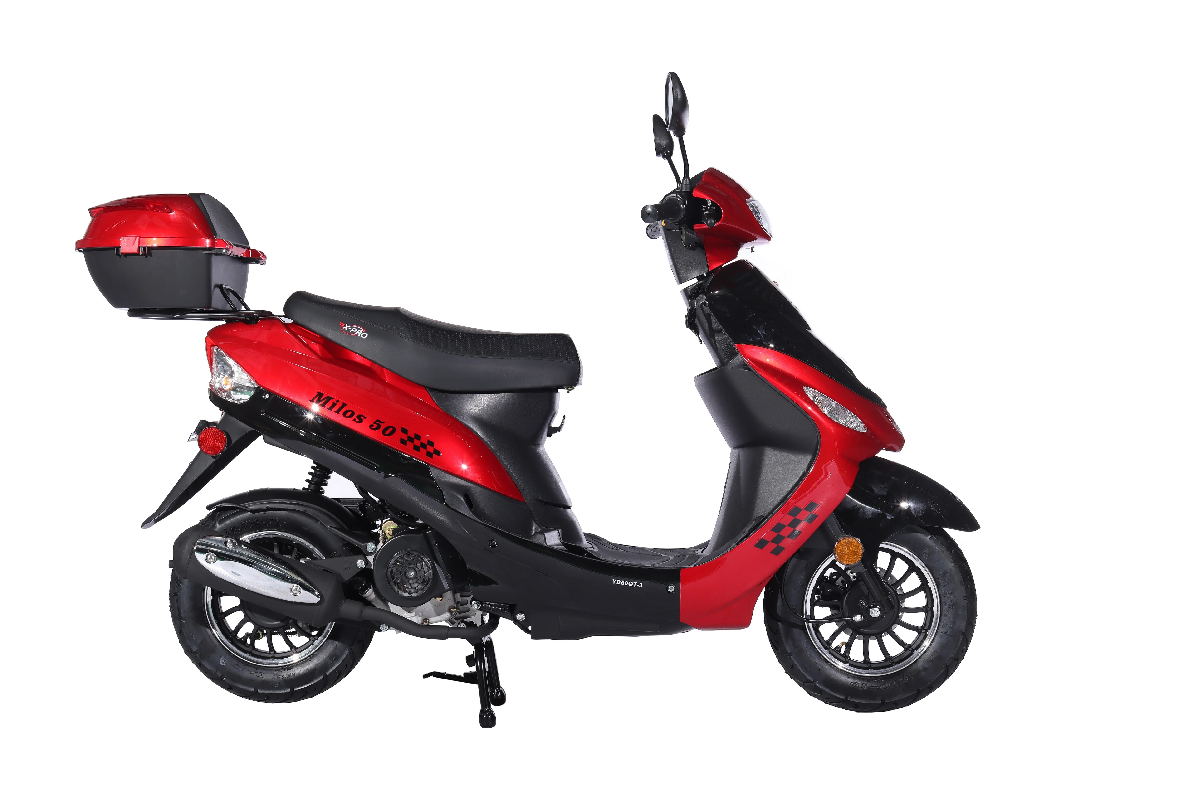 Free Shipping! X-PRO Milos 50cc Moped Scooter with 10in Aluminum Wheels, Rear Trunk, Electric/Kick Start! Large LED Headlight! - Image 44