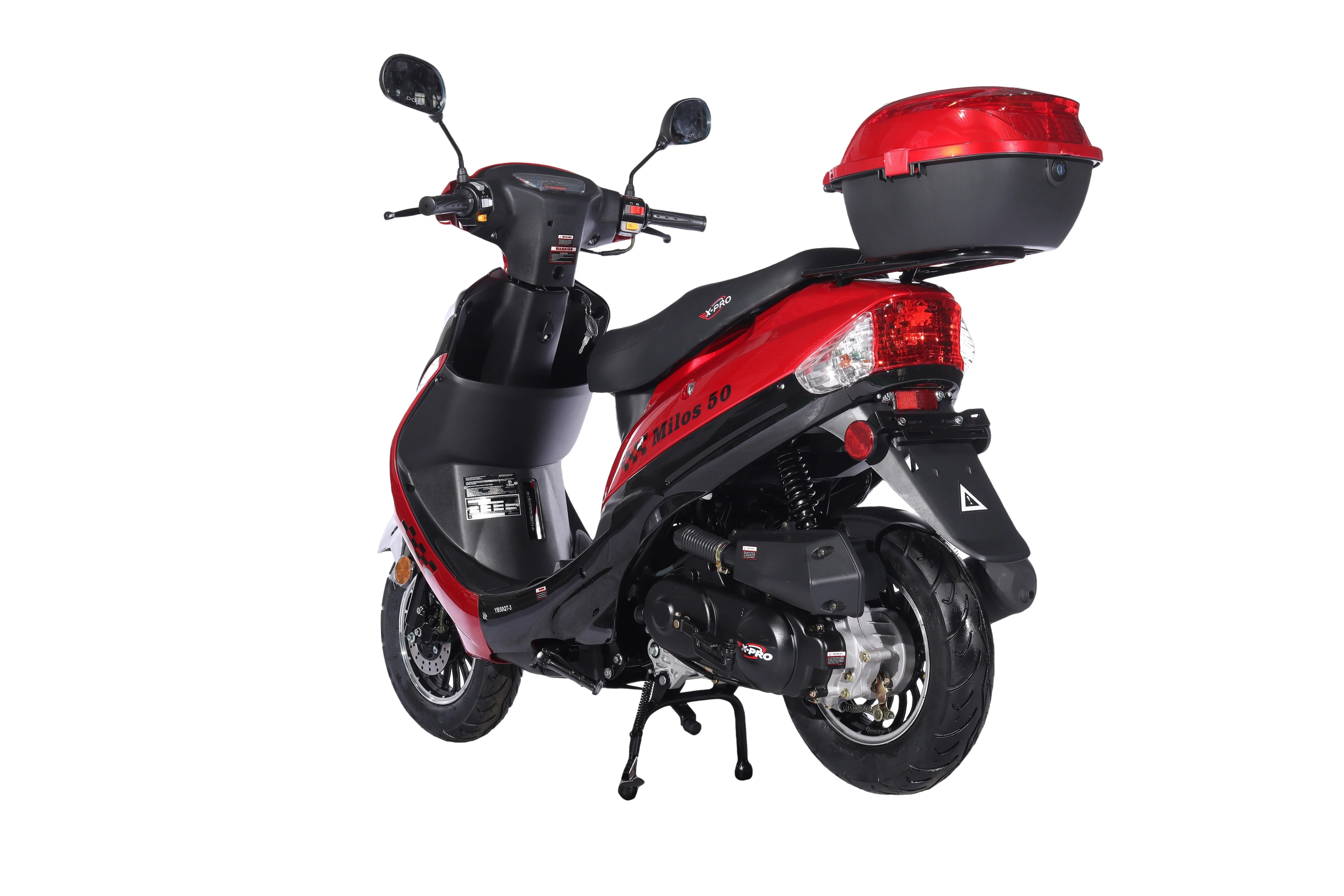 Free Shipping! X-PRO Milos 50cc Moped Scooter with 10in Aluminum Wheels, Rear Trunk, Electric/Kick Start! Large LED Headlight! - Image 47