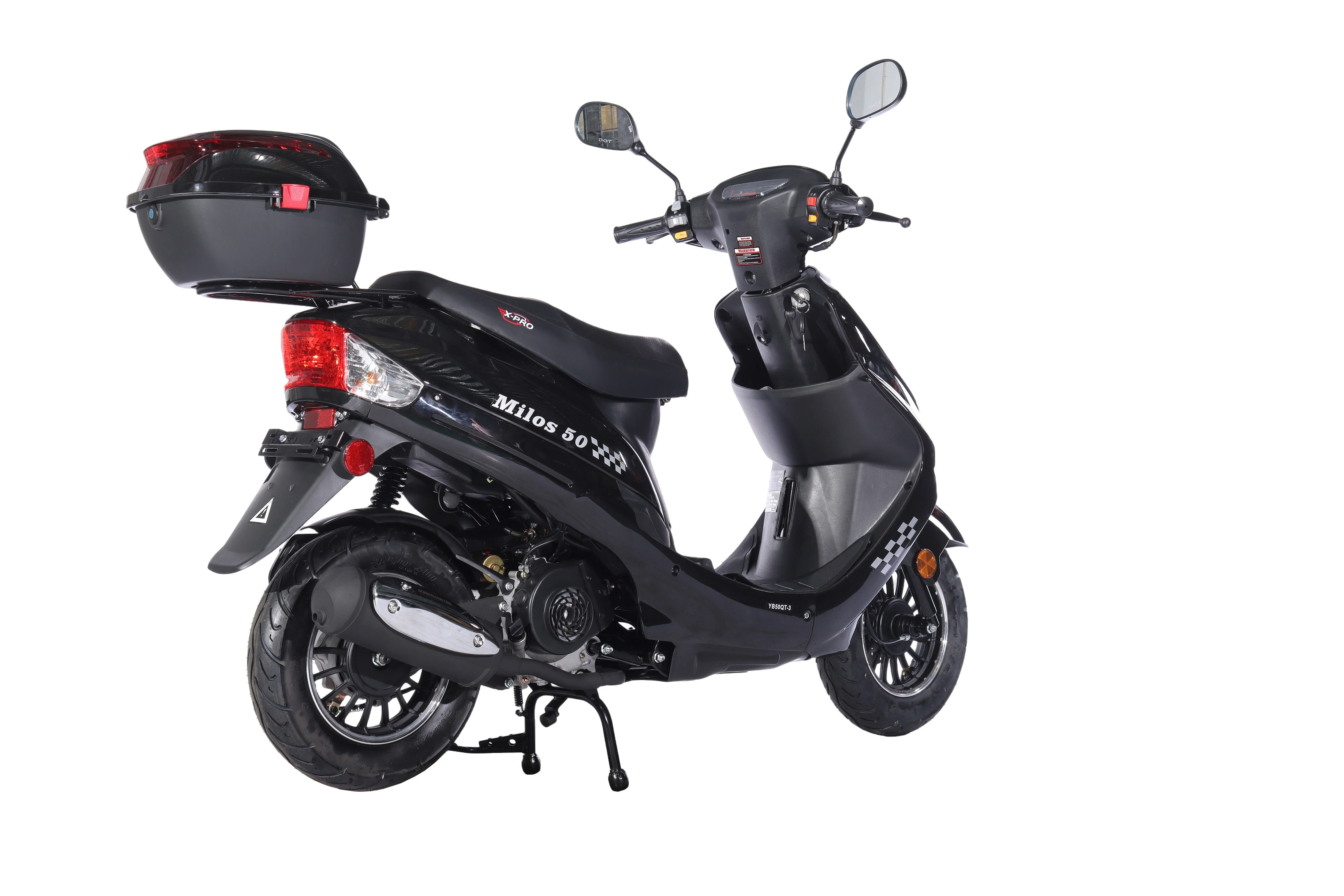 Free Shipping! X-PRO Milos 50cc Moped Scooter with 10in Aluminum Wheels, Rear Trunk, Electric/Kick Start! Large LED Headlight! - Image 5