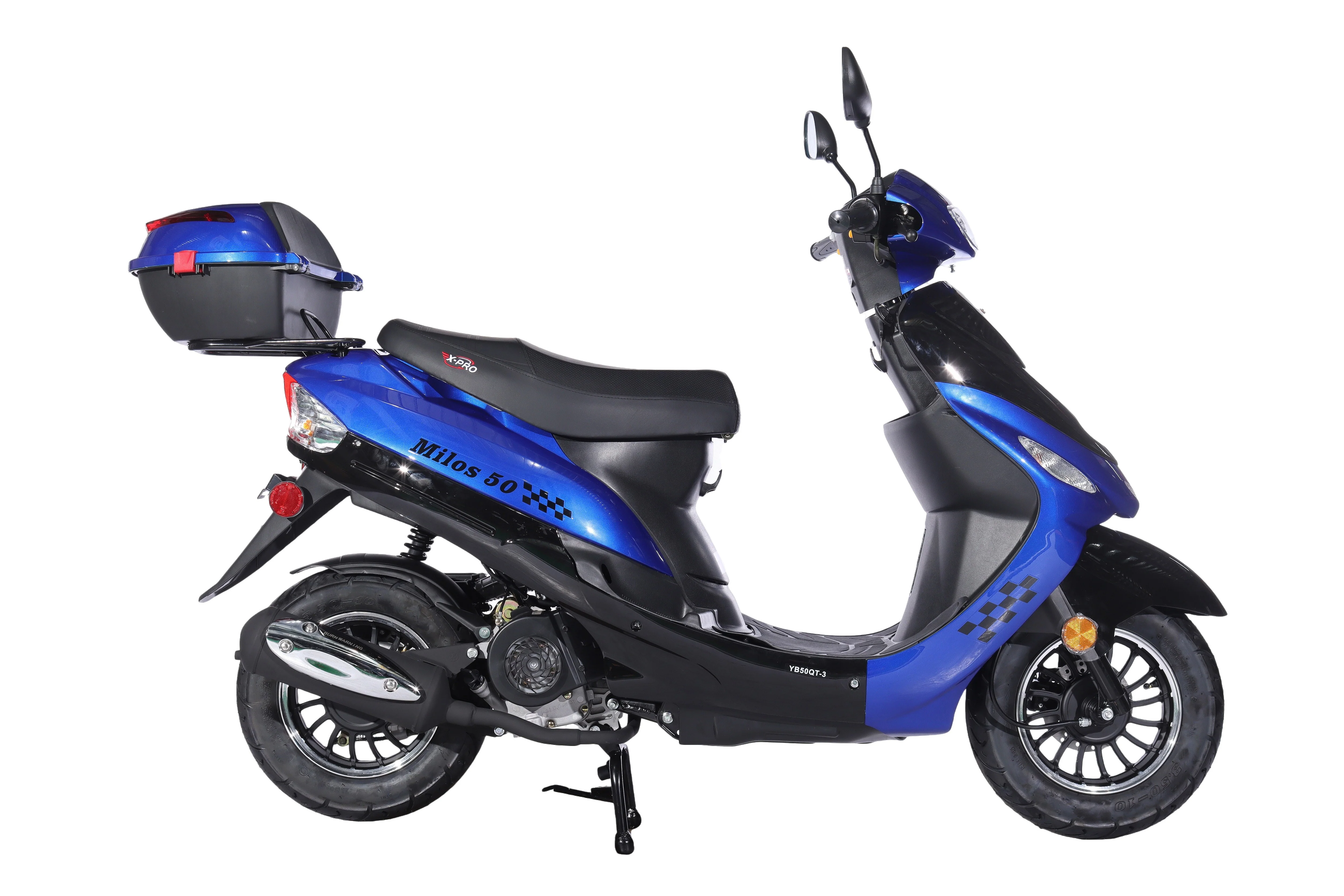 Free Shipping! X-PRO Milos 50cc Moped Scooter with 10in Aluminum Wheels, Rear Trunk, Electric/Kick Start! Large LED Headlight! - Image 52