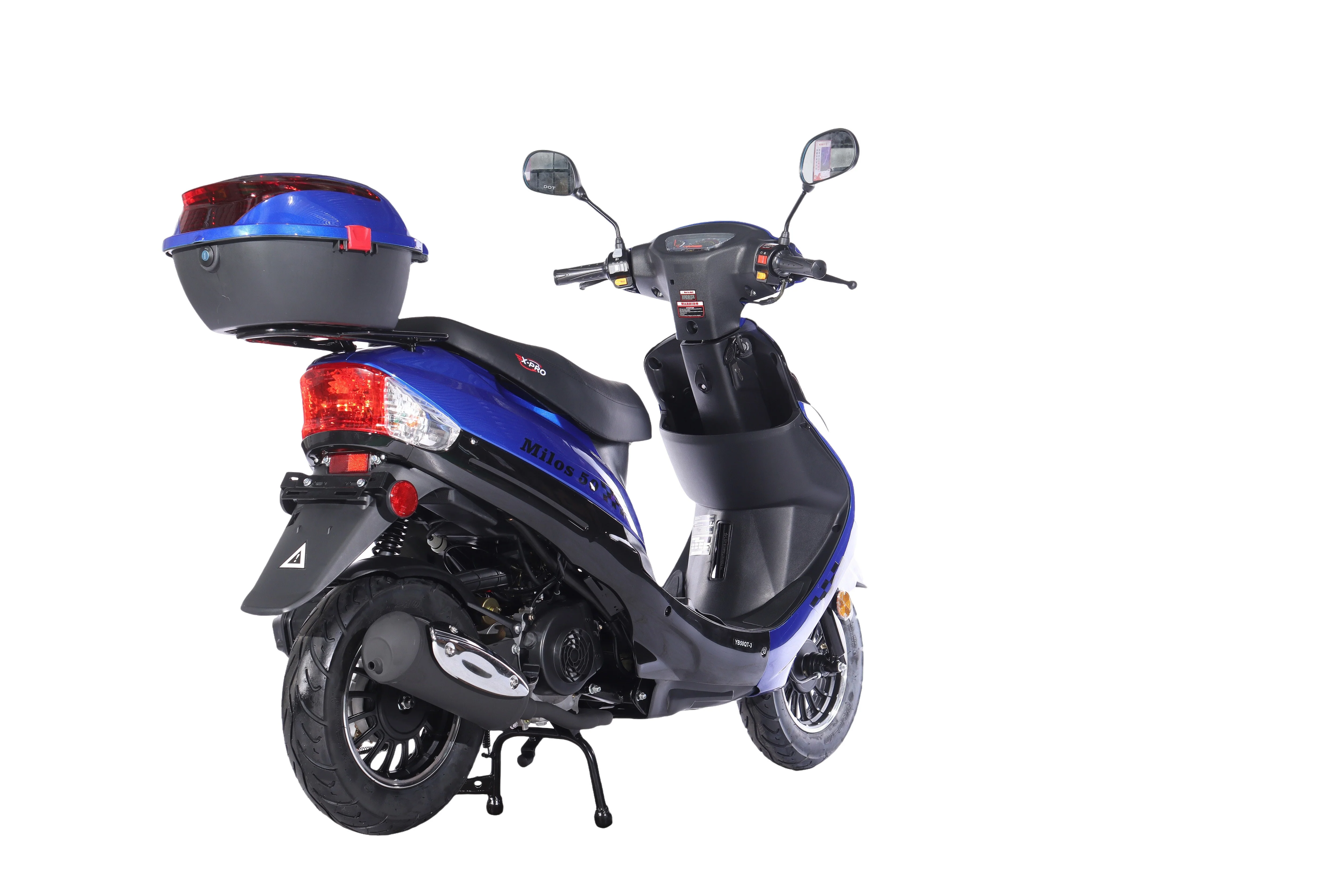 Free Shipping! X-PRO Milos 50cc Moped Scooter with 10in Aluminum Wheels, Rear Trunk, Electric/Kick Start! Large LED Headlight! - Image 53