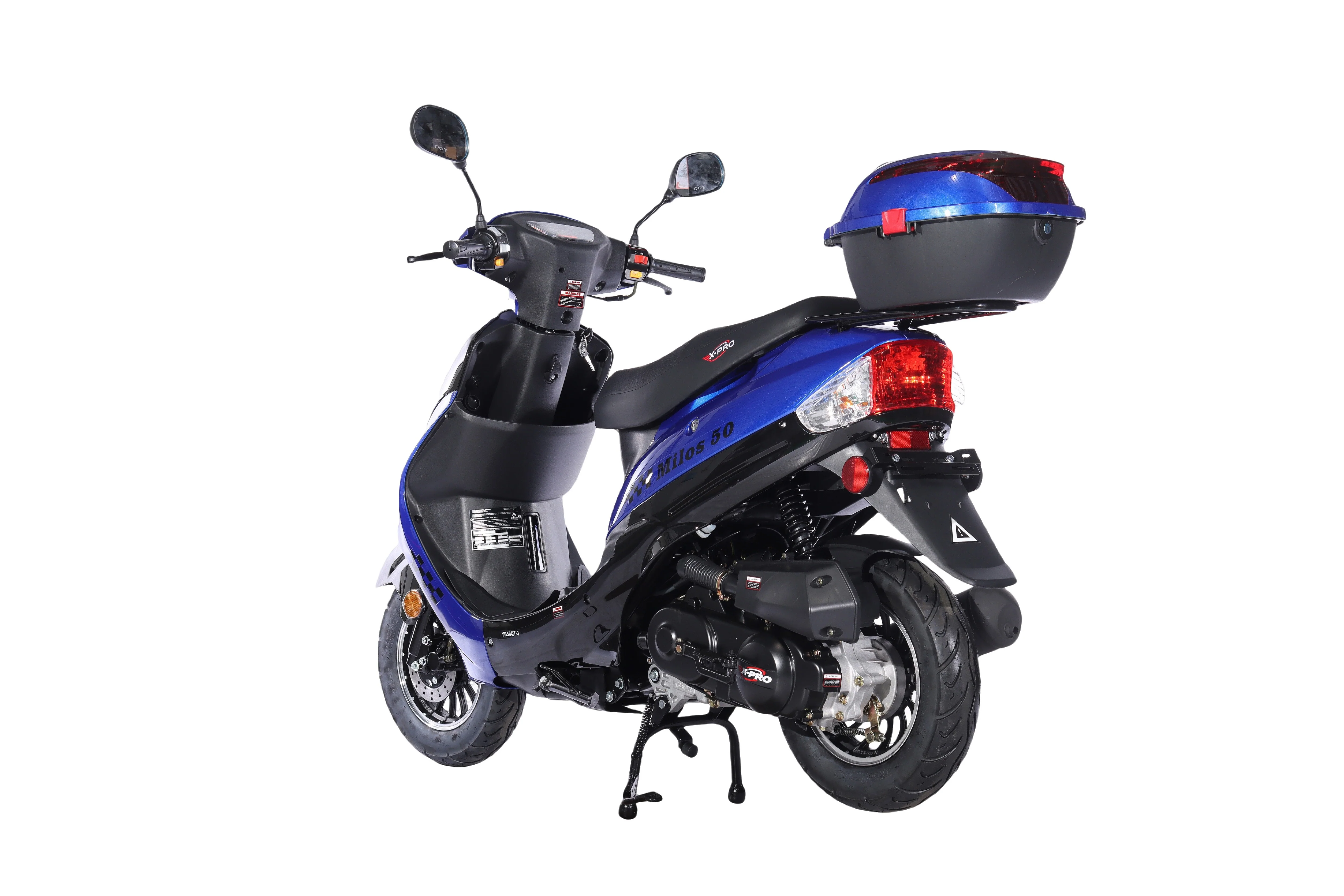 Free Shipping! X-PRO Milos 50cc Moped Scooter with 10in Aluminum Wheels, Rear Trunk, Electric/Kick Start! Large LED Headlight! - Image 55