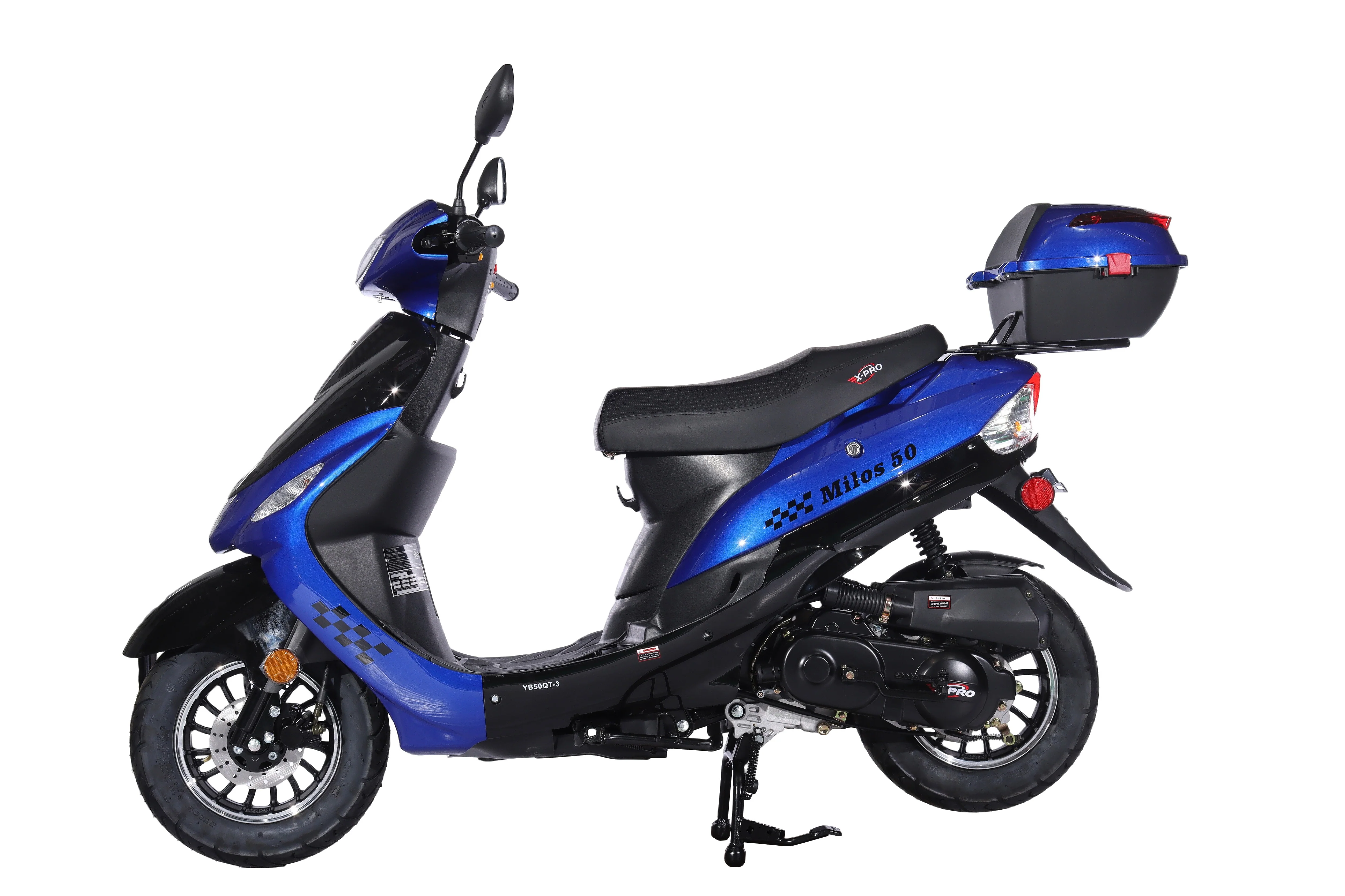 Free Shipping! X-PRO Milos 50cc Moped Scooter with 10in Aluminum Wheels, Rear Trunk, Electric/Kick Start! Large LED Headlight! - Image 56
