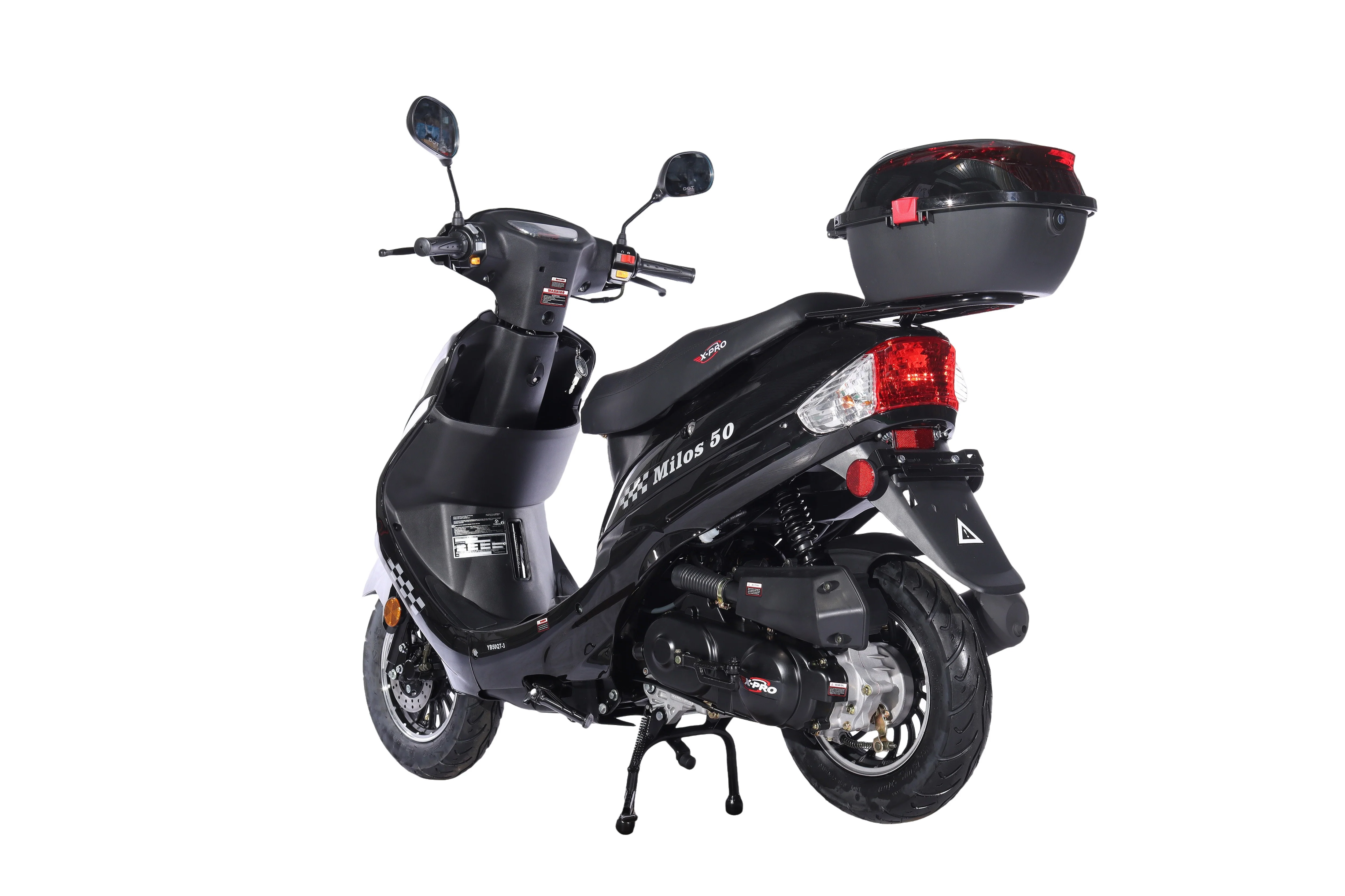 Free Shipping! X-PRO Milos 50cc Moped Scooter with 10in Aluminum Wheels, Rear Trunk, Electric/Kick Start! Large LED Headlight! - Image 7