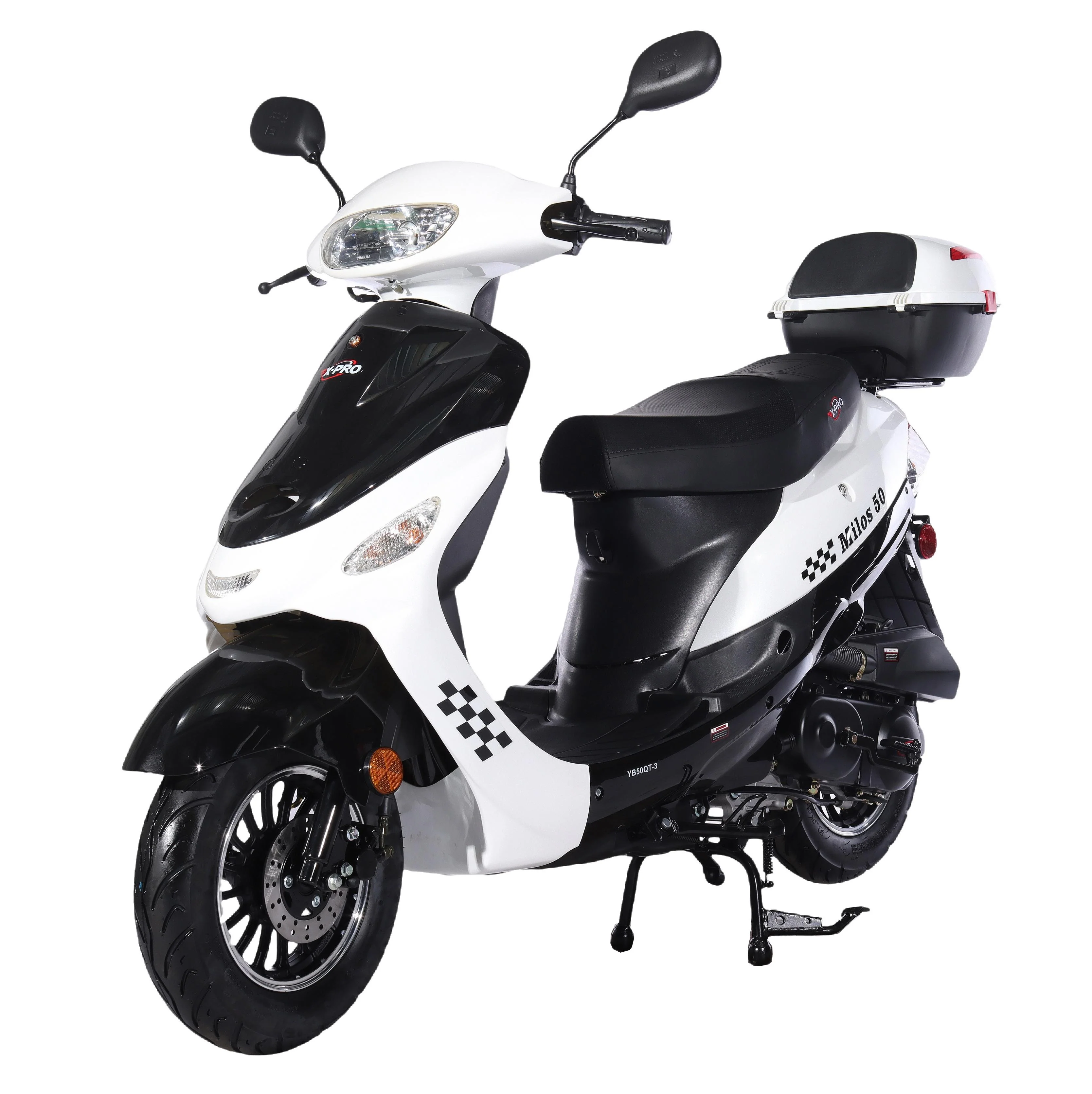 Free Shipping! X-PRO Milos 50cc Moped Scooter with 10in Aluminum Wheels, Rear Trunk, Electric/Kick Start! Large LED Headlight! - Image 9