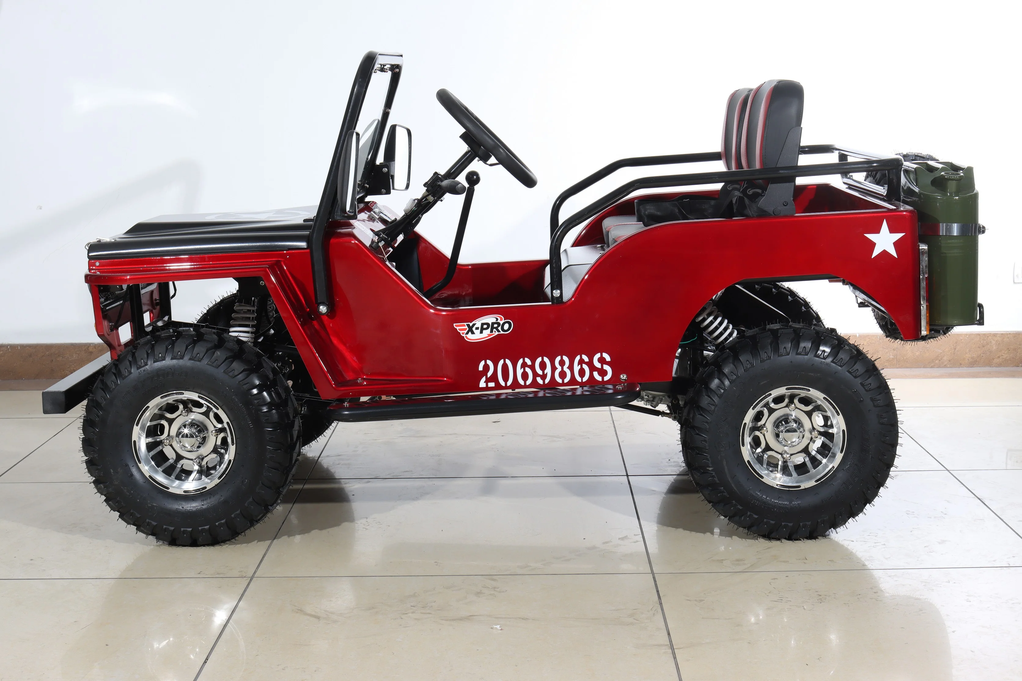 Free Shipping! X-PRO Ranger 150 Jeep Go Kart with 3-Speed Semi-Automatic Transmission w/Reverse, LED Headlights, With Windshield and Spare Tire, Big 18in Aluminium Rim Wheels! - Image 15