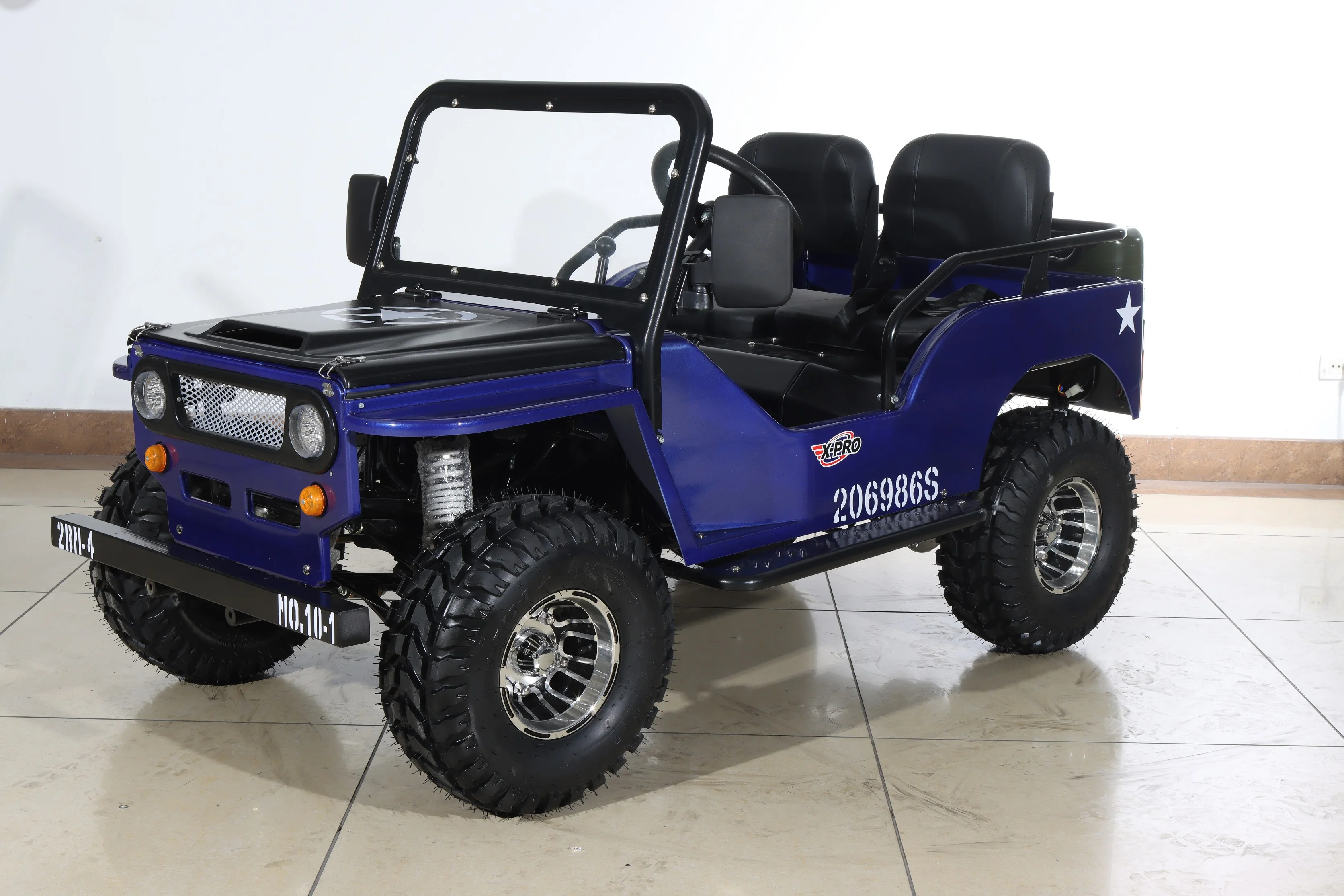 Free Shipping! X-PRO Ranger 150 Jeep Go Kart with 3-Speed Semi-Automatic Transmission w/Reverse, LED Headlights, With Windshield and Spare Tire, Big 18in Aluminium Rim Wheels! - Image 16