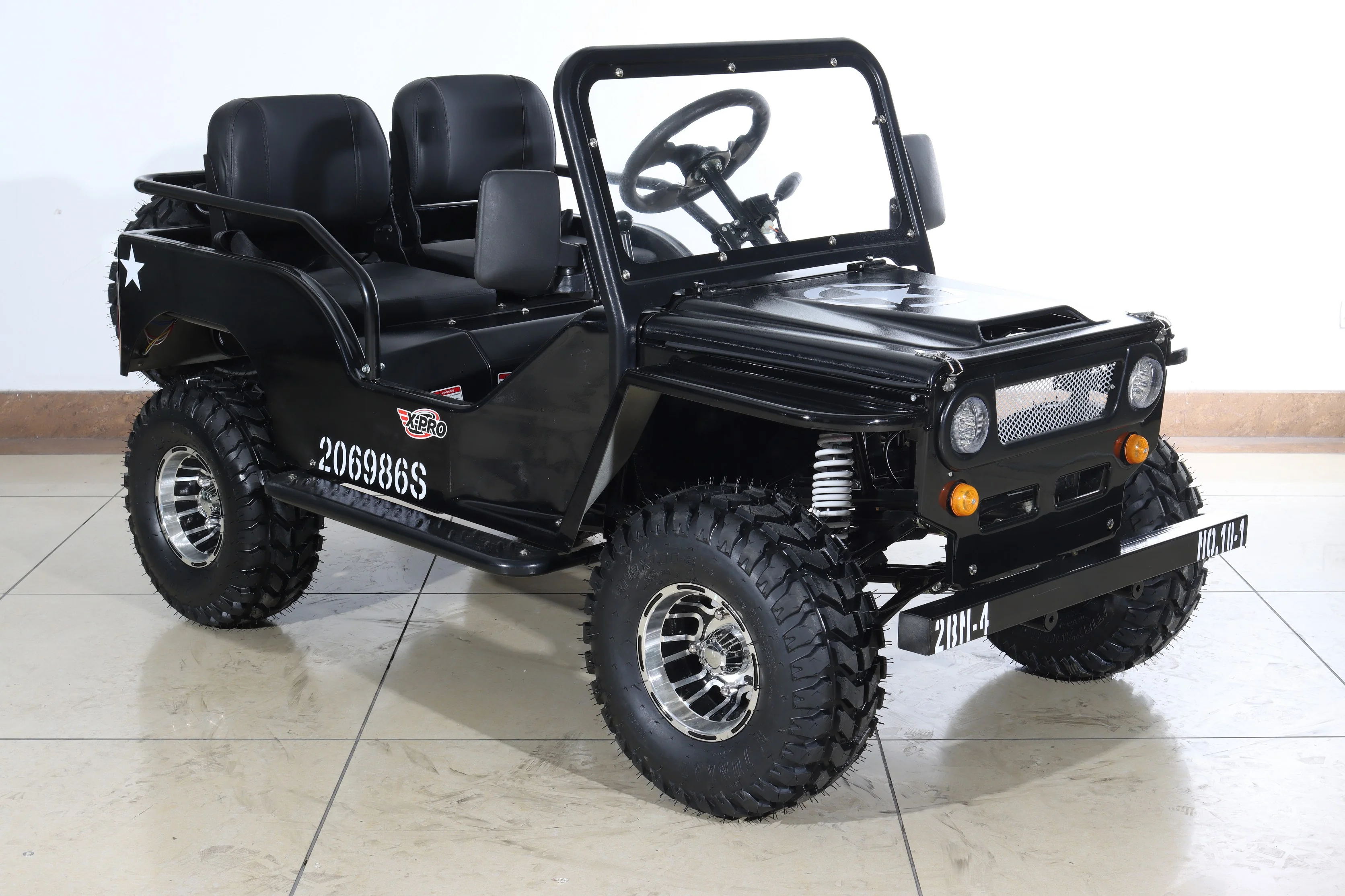 Free Shipping! X-PRO Ranger 150 Jeep Go Kart with 3-Speed Semi-Automatic Transmission w/Reverse, LED Headlights, With Windshield and Spare Tire, Big 18in Aluminium Rim Wheels! - Image 26