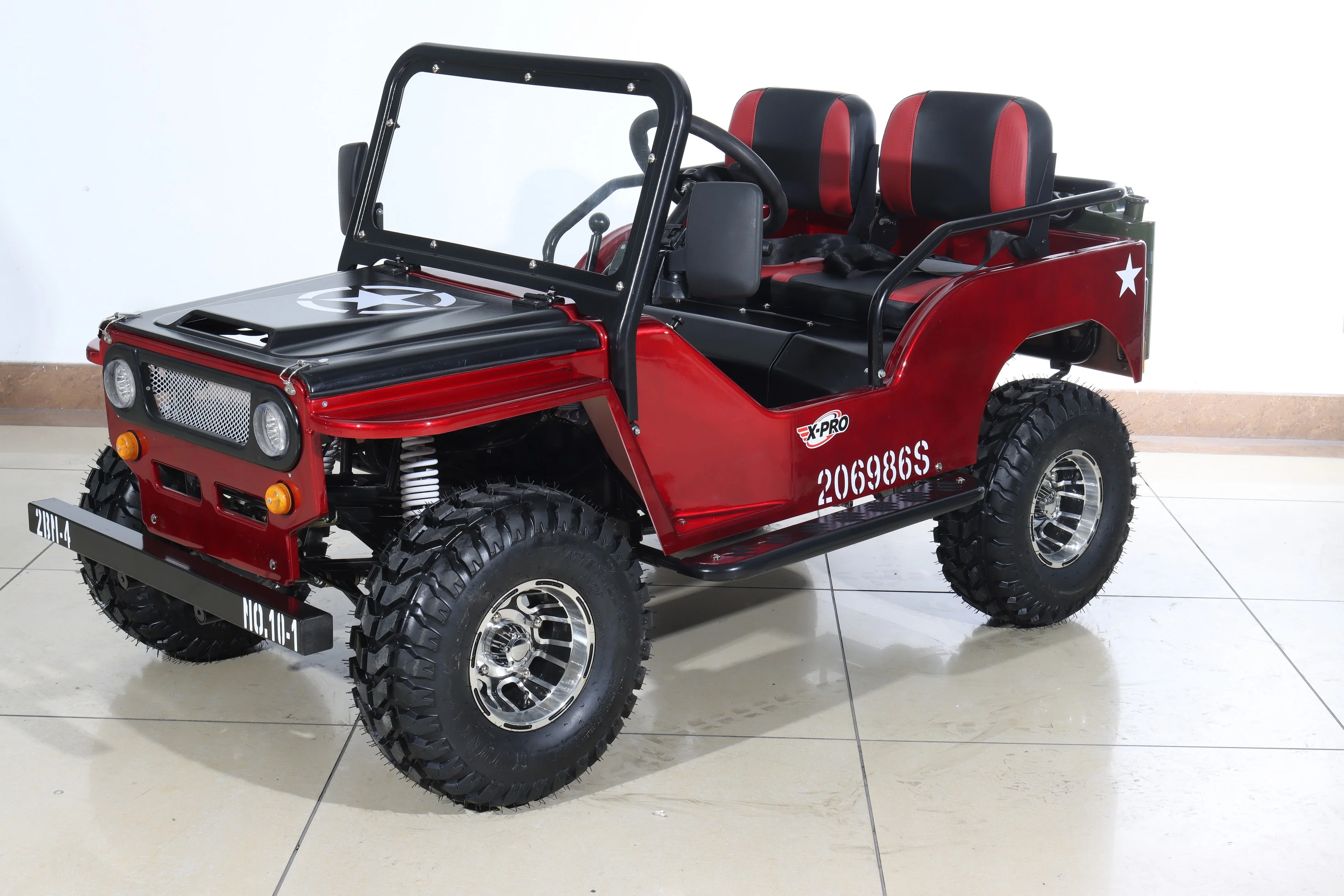 Free Shipping! X-PRO Ranger 150 Jeep Go Kart with 3-Speed Semi-Automatic Transmission w/Reverse, LED Headlights, With Windshield and Spare Tire, Big 18in Aluminium Rim Wheels! - Image 9