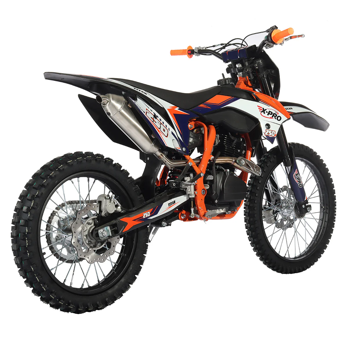 Free Shipping! X-PRO Titan 250cc Dirt Bike with LED Headlight, 5-Speed Manual Transmission, Electric/Kick Start! Big 21in/18in Wheels! Zongshen Brand Engine! - Image 14