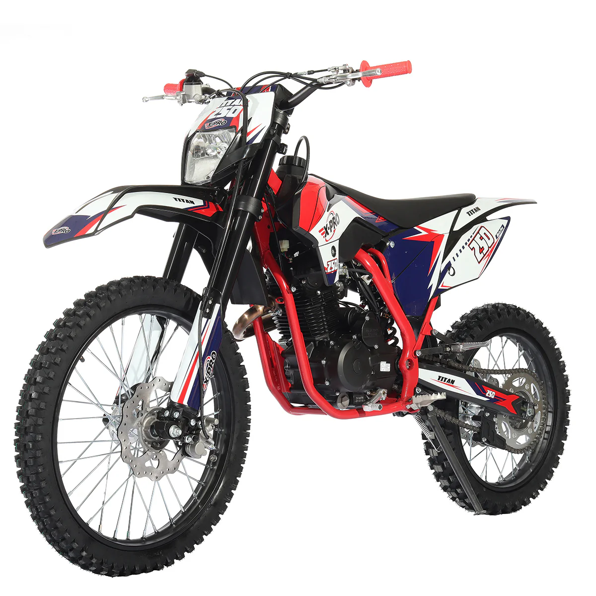 Free Shipping! X-PRO Titan 250cc Dirt Bike with LED Headlight, 5-Speed Manual Transmission, Electric/Kick Start! Big 21in/18in Wheels! Zongshen Brand Engine! - Image 16