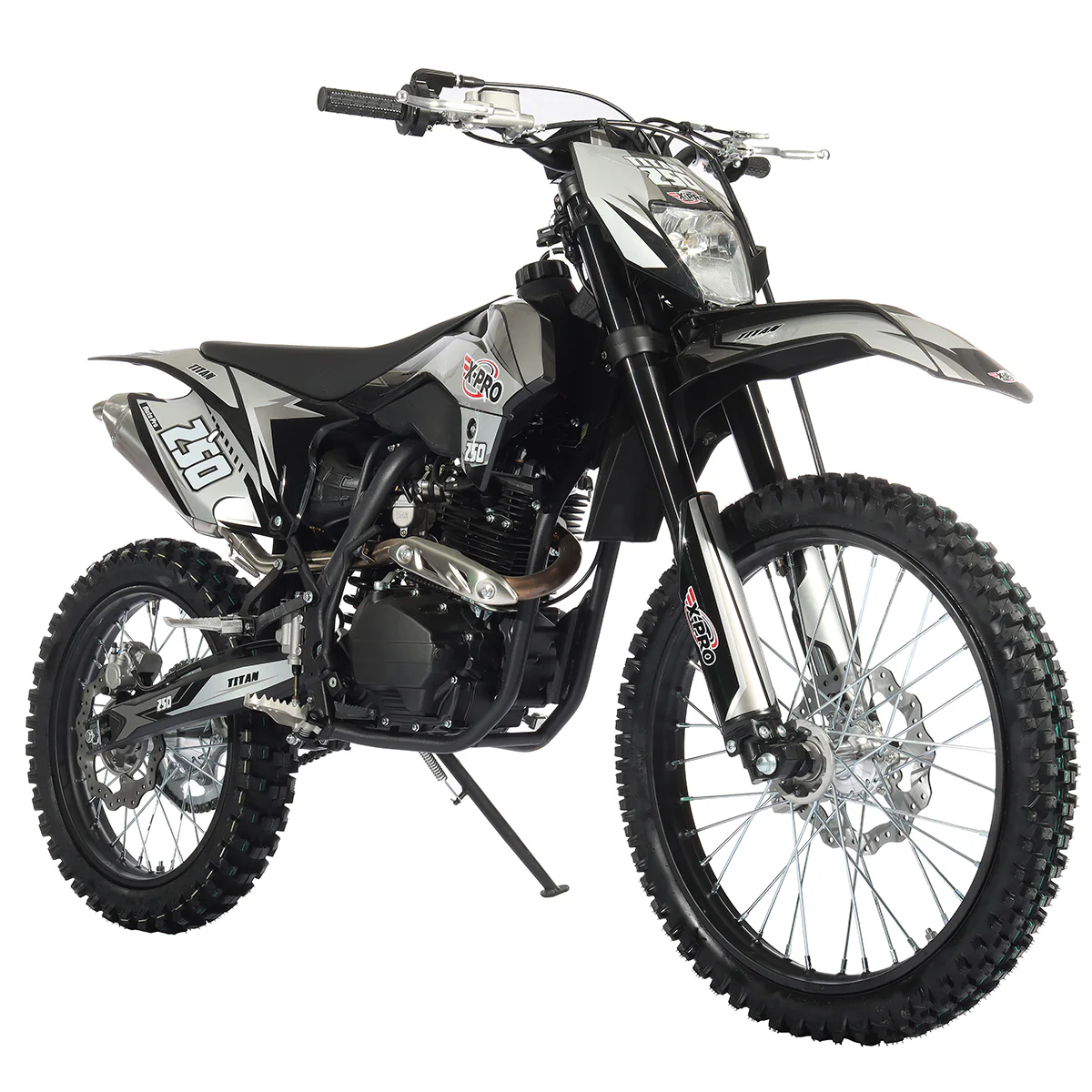 Free Shipping! X-PRO Titan 250cc Dirt Bike with LED Headlight, 5-Speed Manual Transmission, Electric/Kick Start! Big 21in/18in Wheels! Zongshen Brand Engine! - Image 3